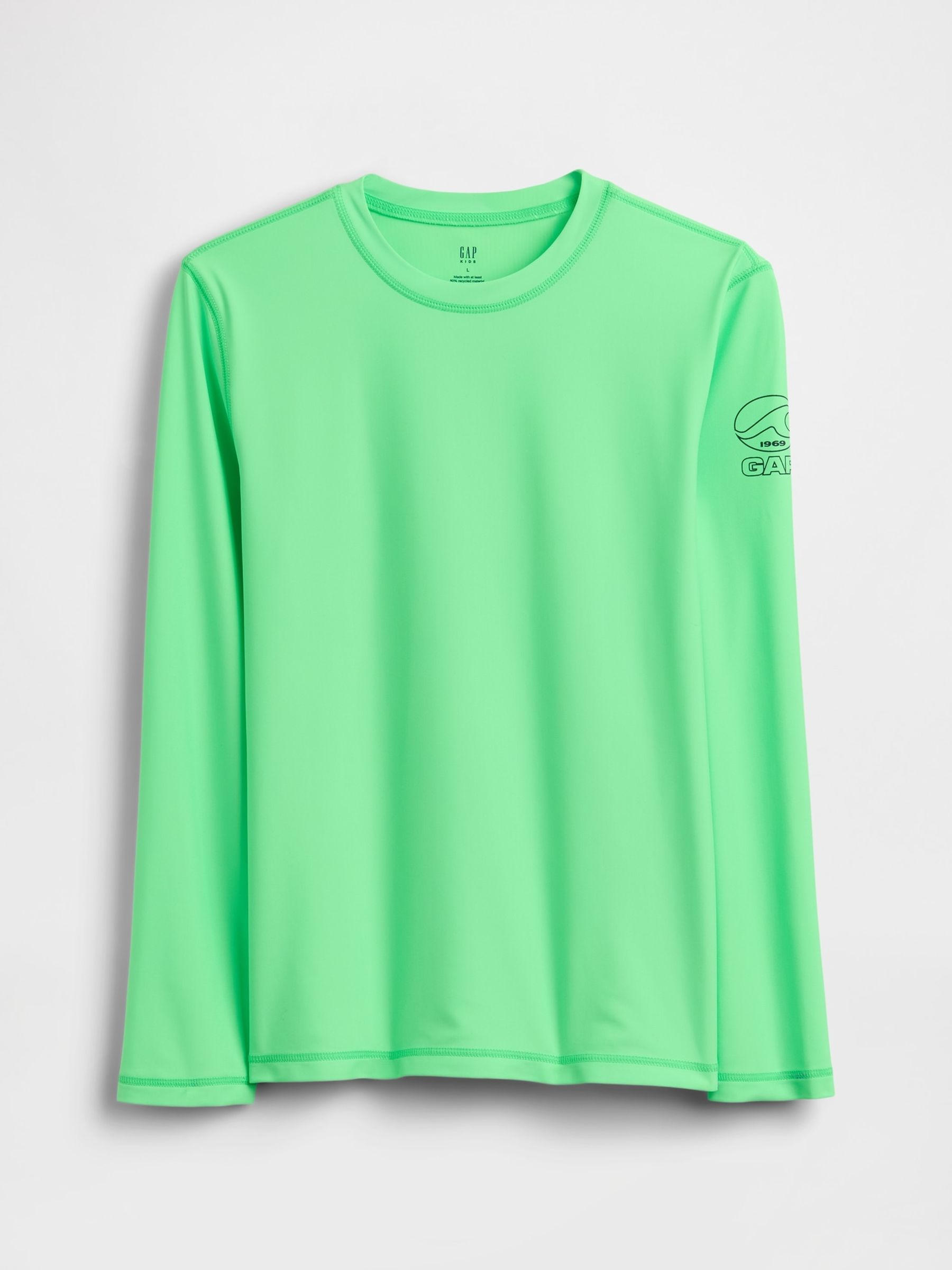 Green Logo Swim Top (4-13yrs) - Image 1 of 3