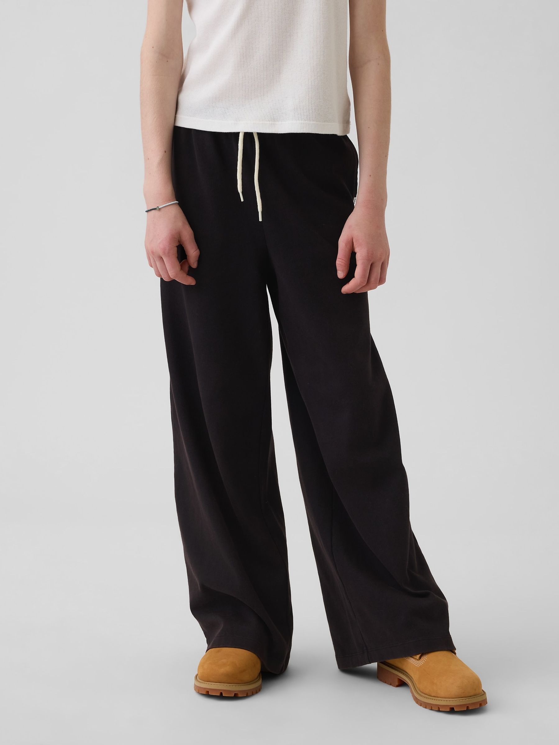 Black Relaxed Wide-Leg Trousers (4-13yrs) - Image 1 of 5