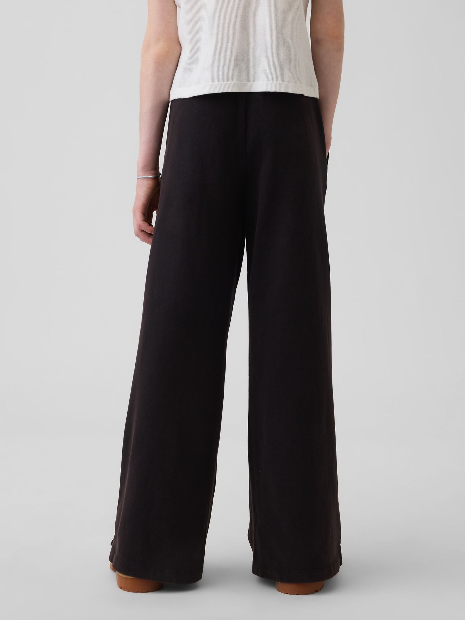 Black Relaxed Wide-Leg Trousers (4-13yrs) - Image 2 of 5
