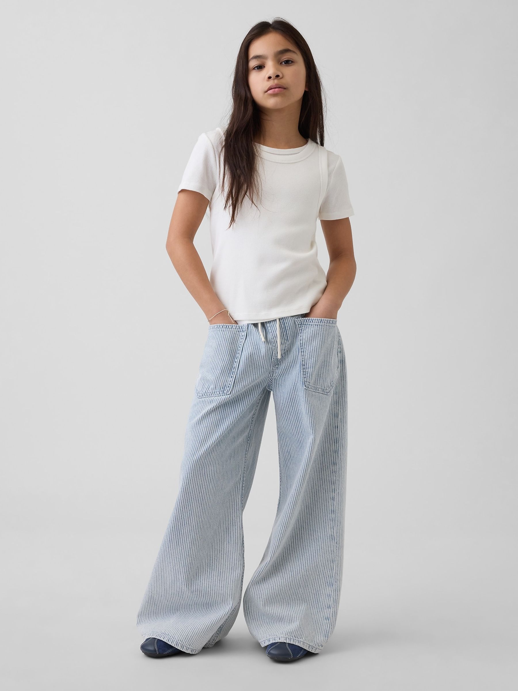 Light Wash striped Low Rise Baggy Jeans - Image 3 of 6