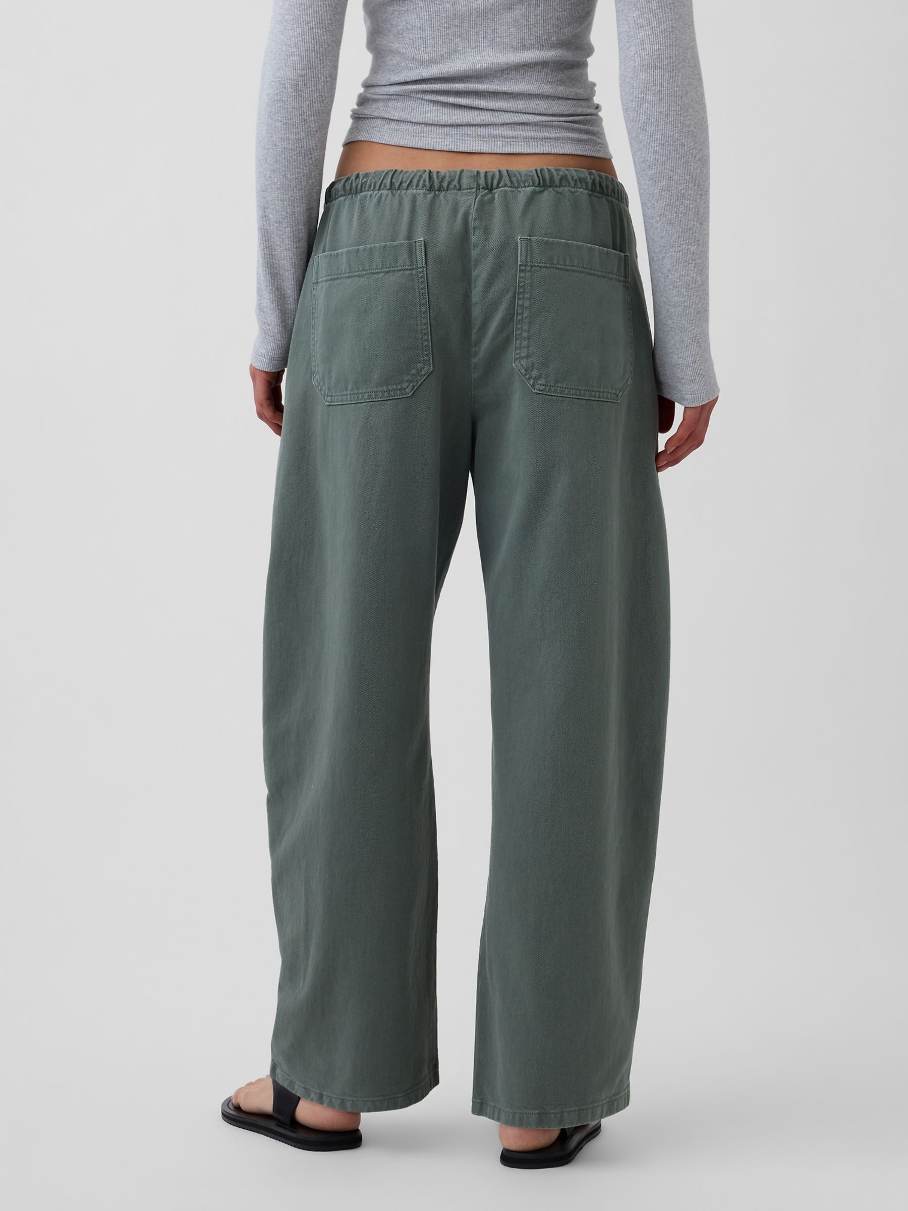 Green Easy Double-Knee Barrel Trousers - Image 2 of 4