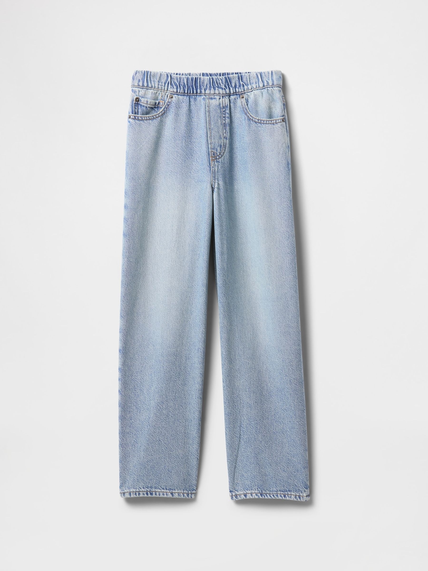 Light Wash UltraSoft Pull On Baggy Jeans - Image 4 of 5