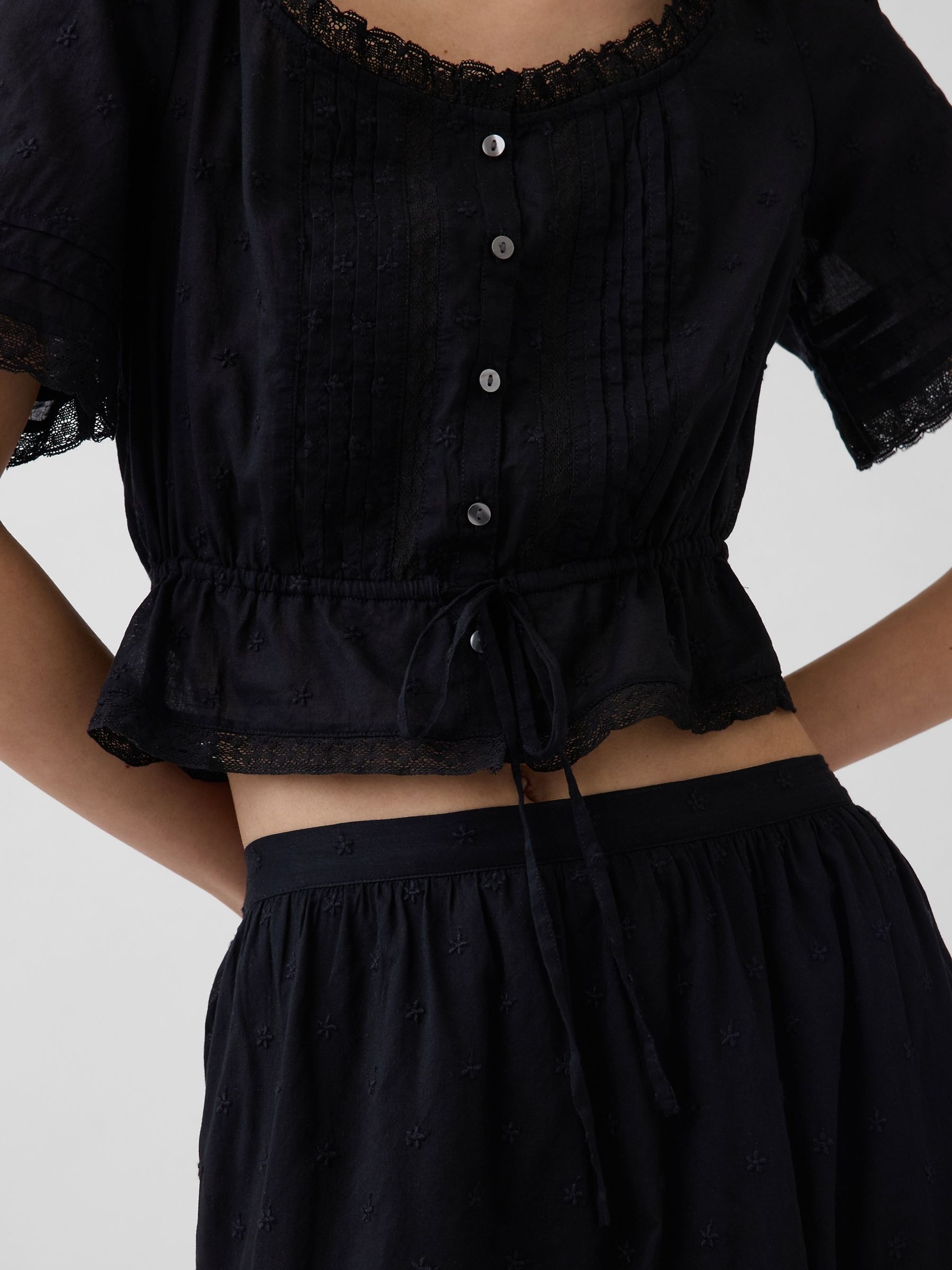 Black Lace-Trim Maxi Skirt - Image 4 of 4