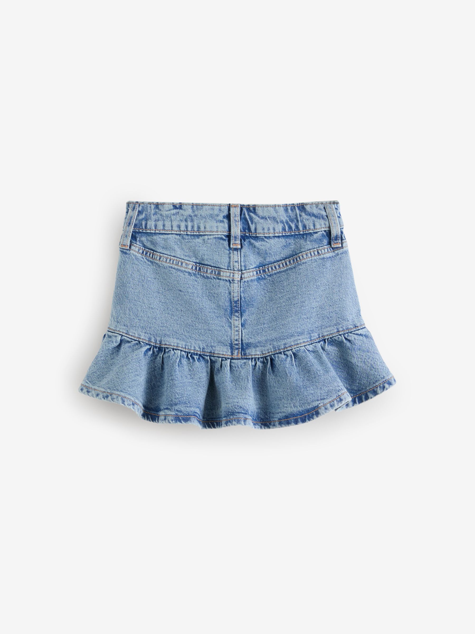 Medium wash Ruffle Denim Skirt - Image 2 of 5