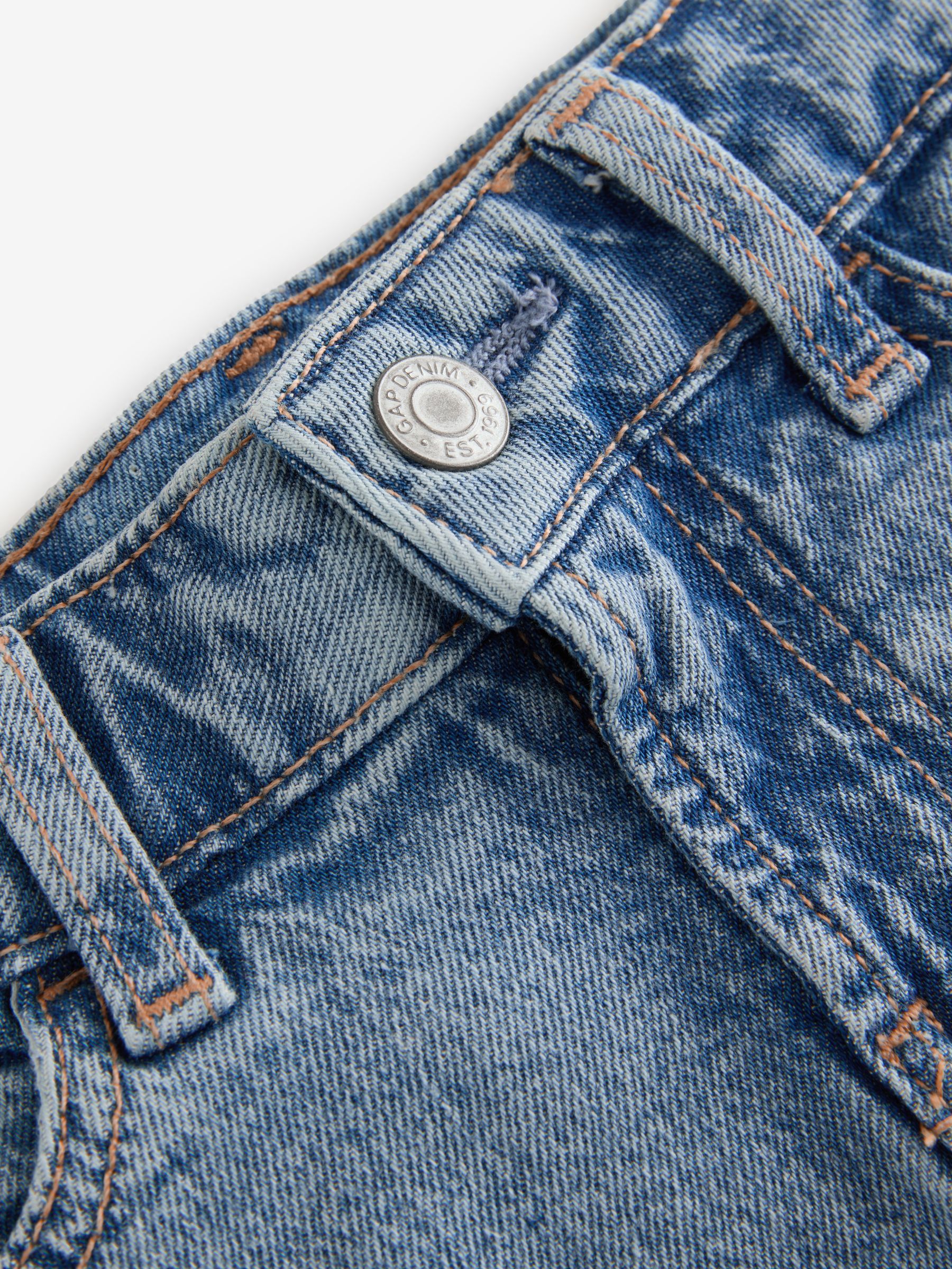 Medium wash Ruffle Denim Skirt - Image 3 of 5