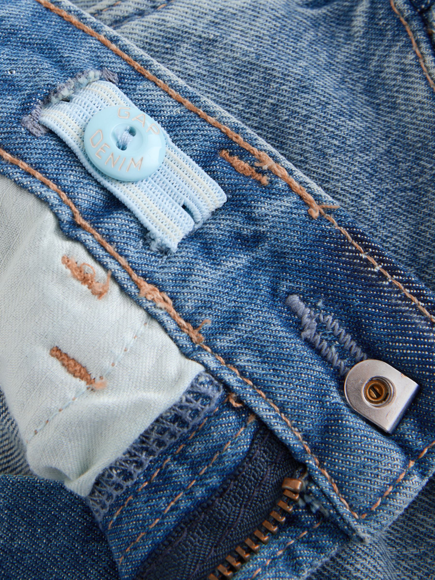 Medium wash Ruffle Denim Skirt - Image 4 of 5