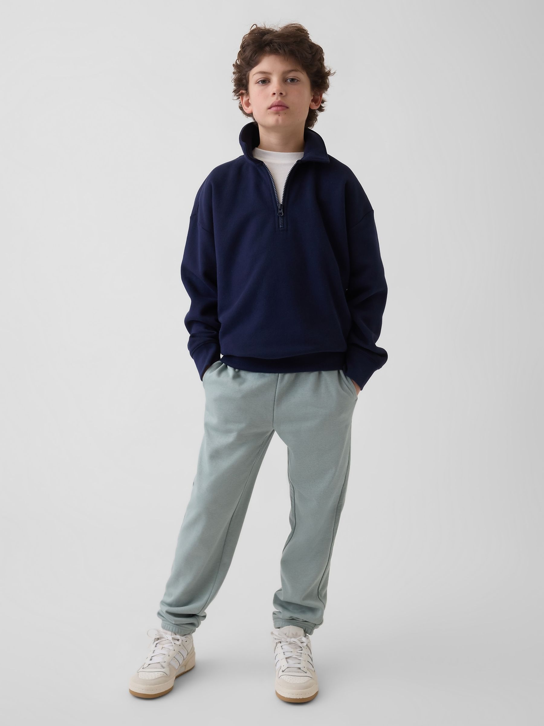 Navy Blue Relaxed Logo French Terry Joggers (4-13yrs) - Image 3 of 5
