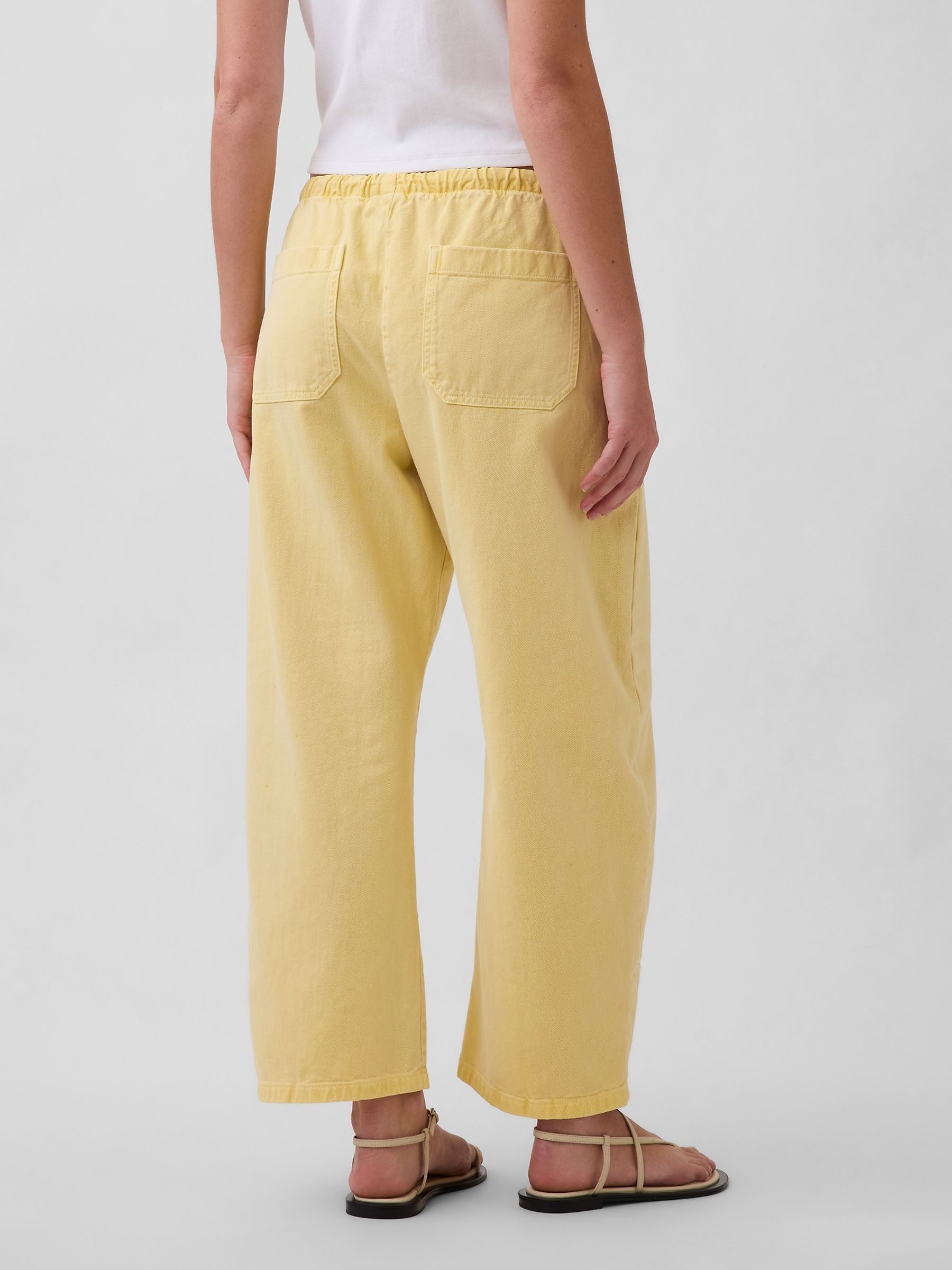 Yellow Easy Double-Knee Barrel Trousers | Gap