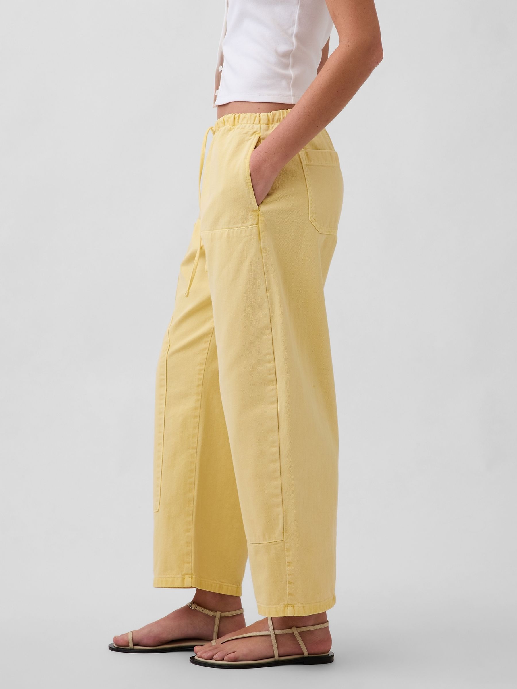 Yellow Easy Double-Knee Barrel Trousers - Image 4 of 4
