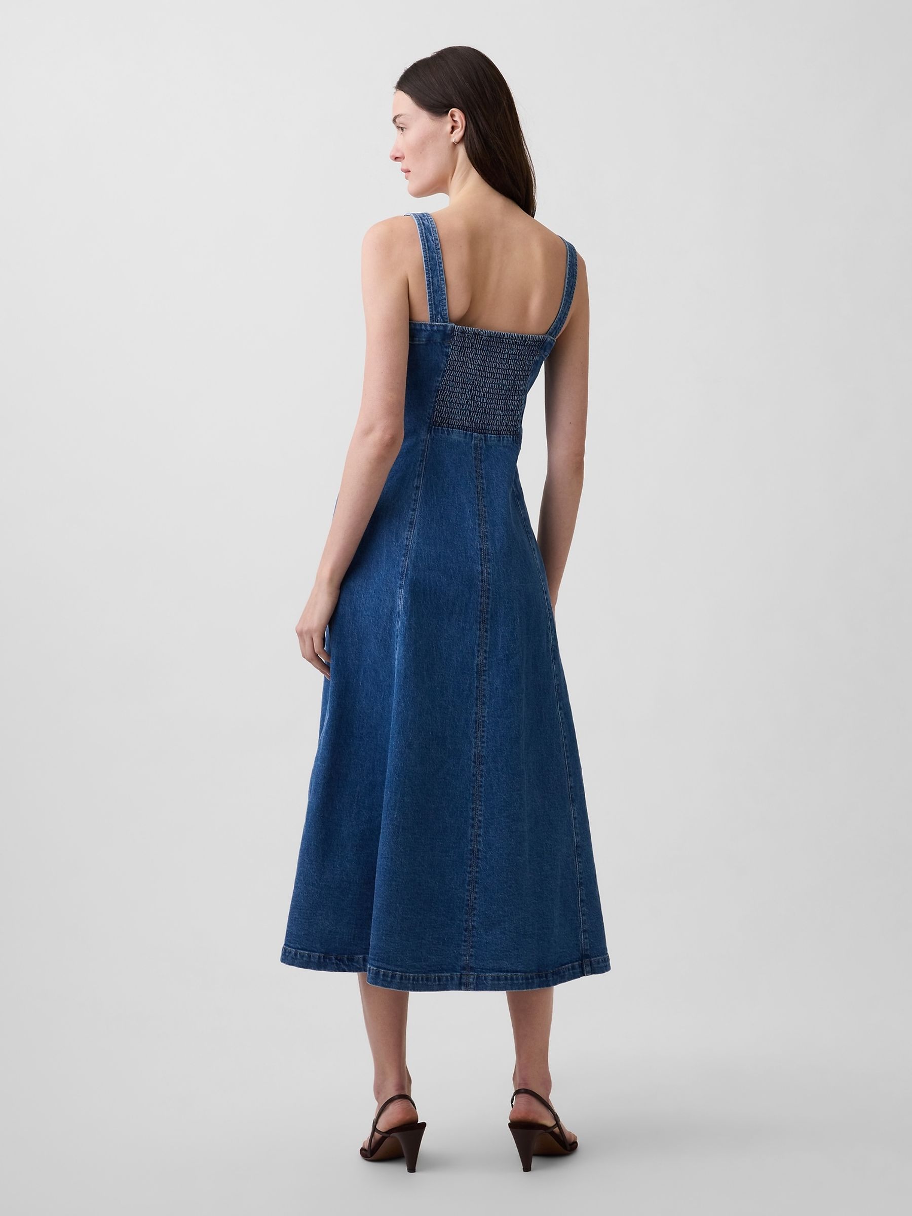 Blue Denim Scoop Neck Maxi Dress - Image 2 of 4