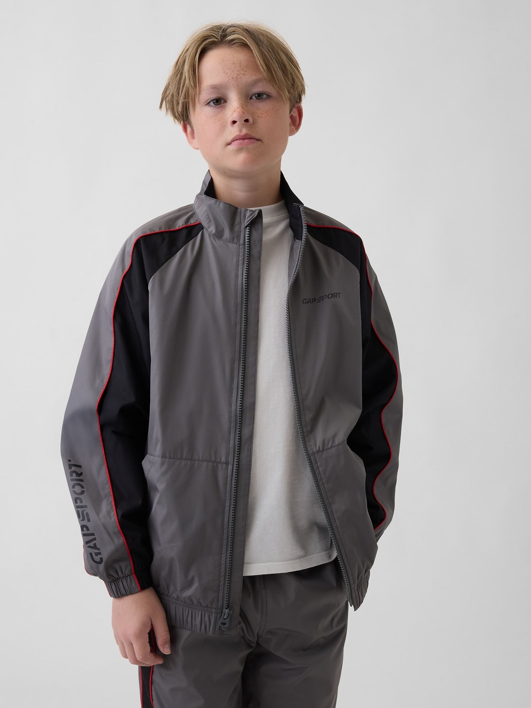 Grey Relaxed Colourblock Windbreaker - Image 1 of 4