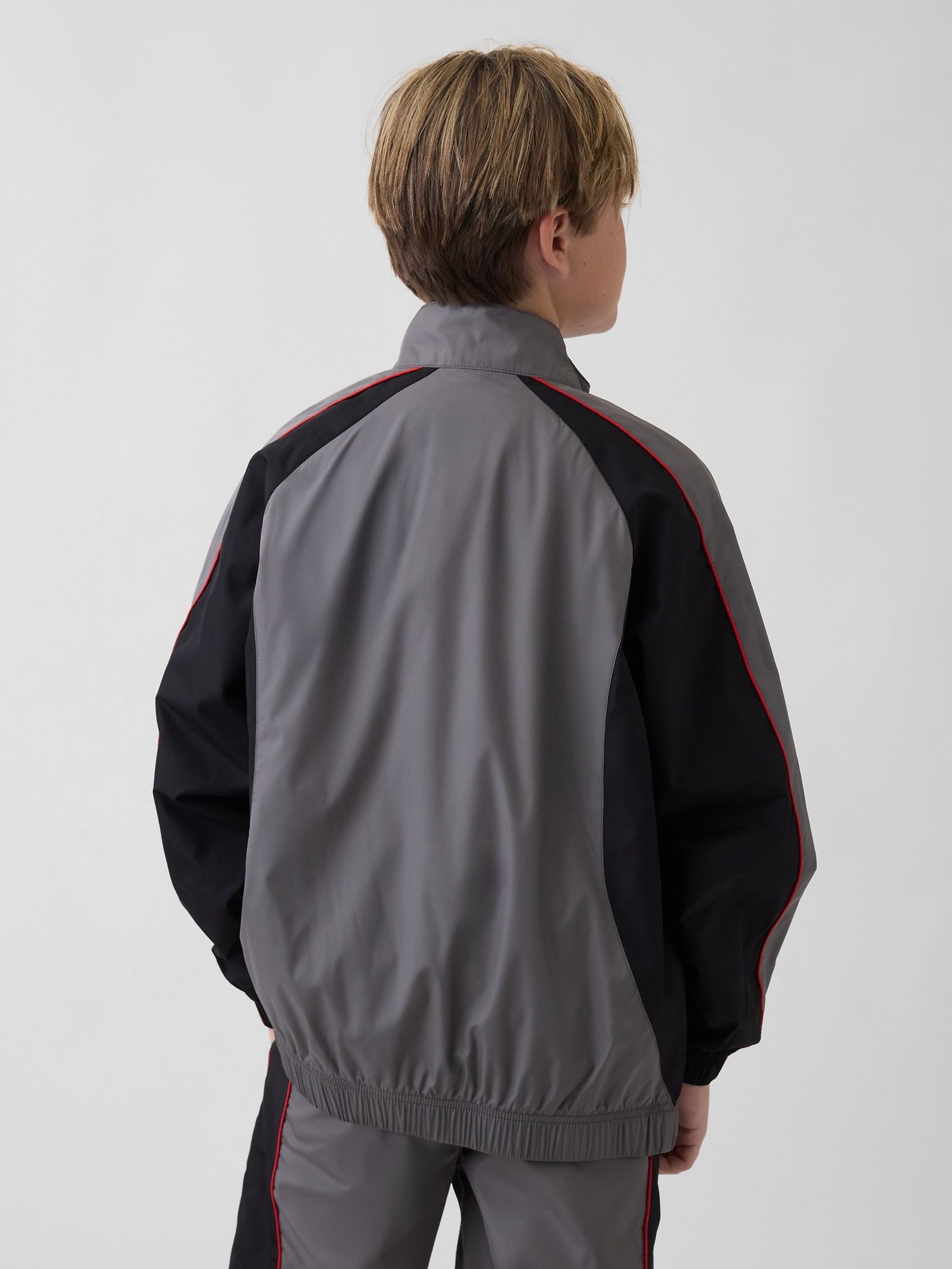 Grey Relaxed Colourblock Windbreaker - Image 2 of 4