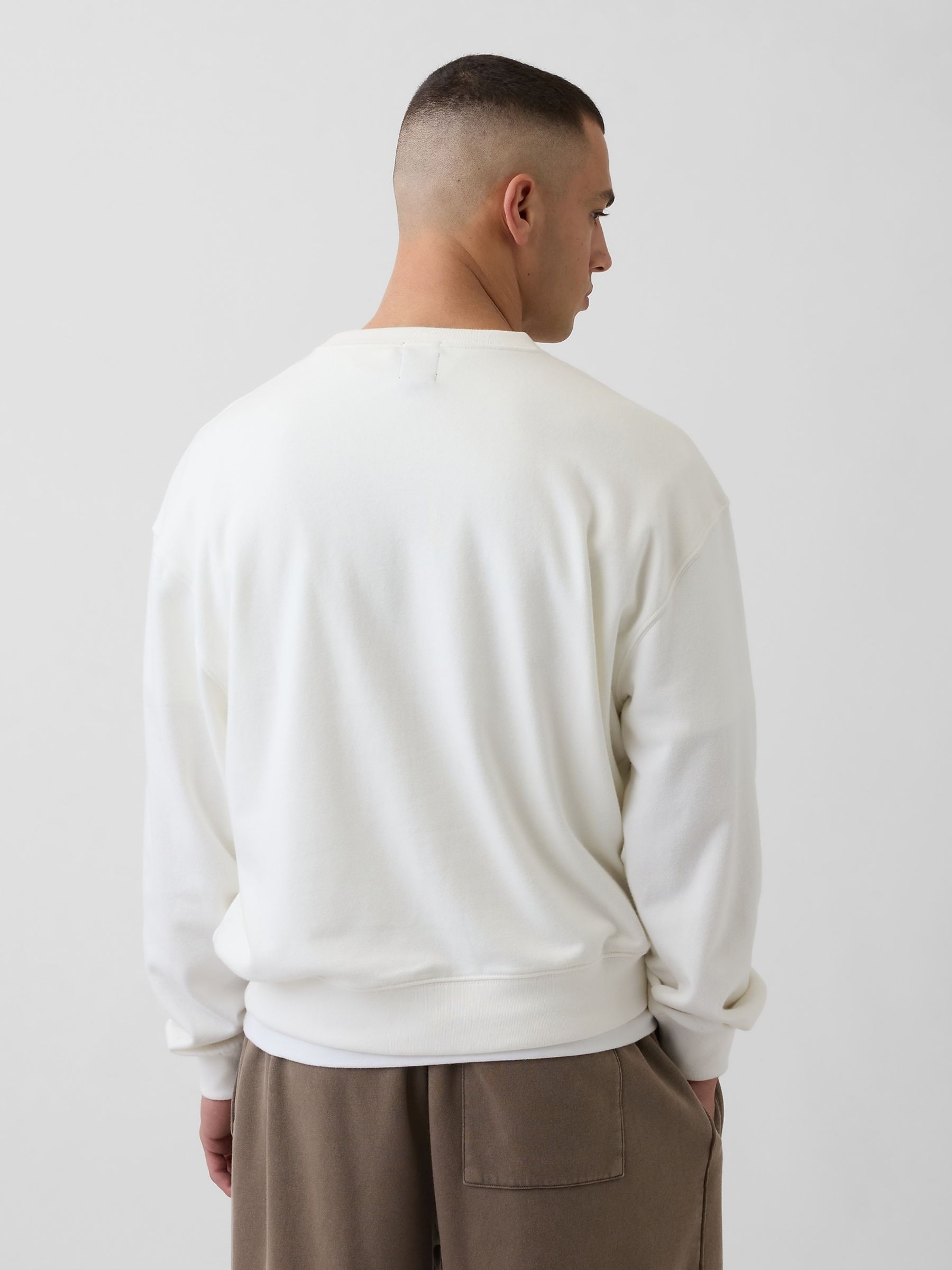 White VintageSoft French Terry Oversized Athletic Sweatshirt - Image 2 of 4