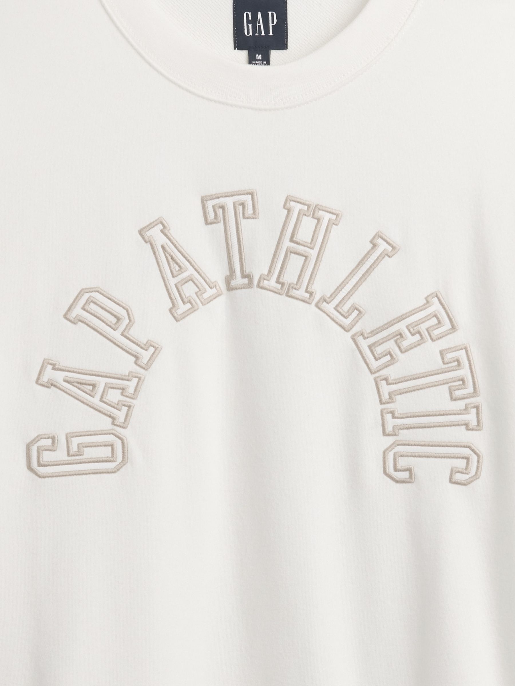 White VintageSoft French Terry Oversized Athletic Sweatshirt - Image 4 of 4