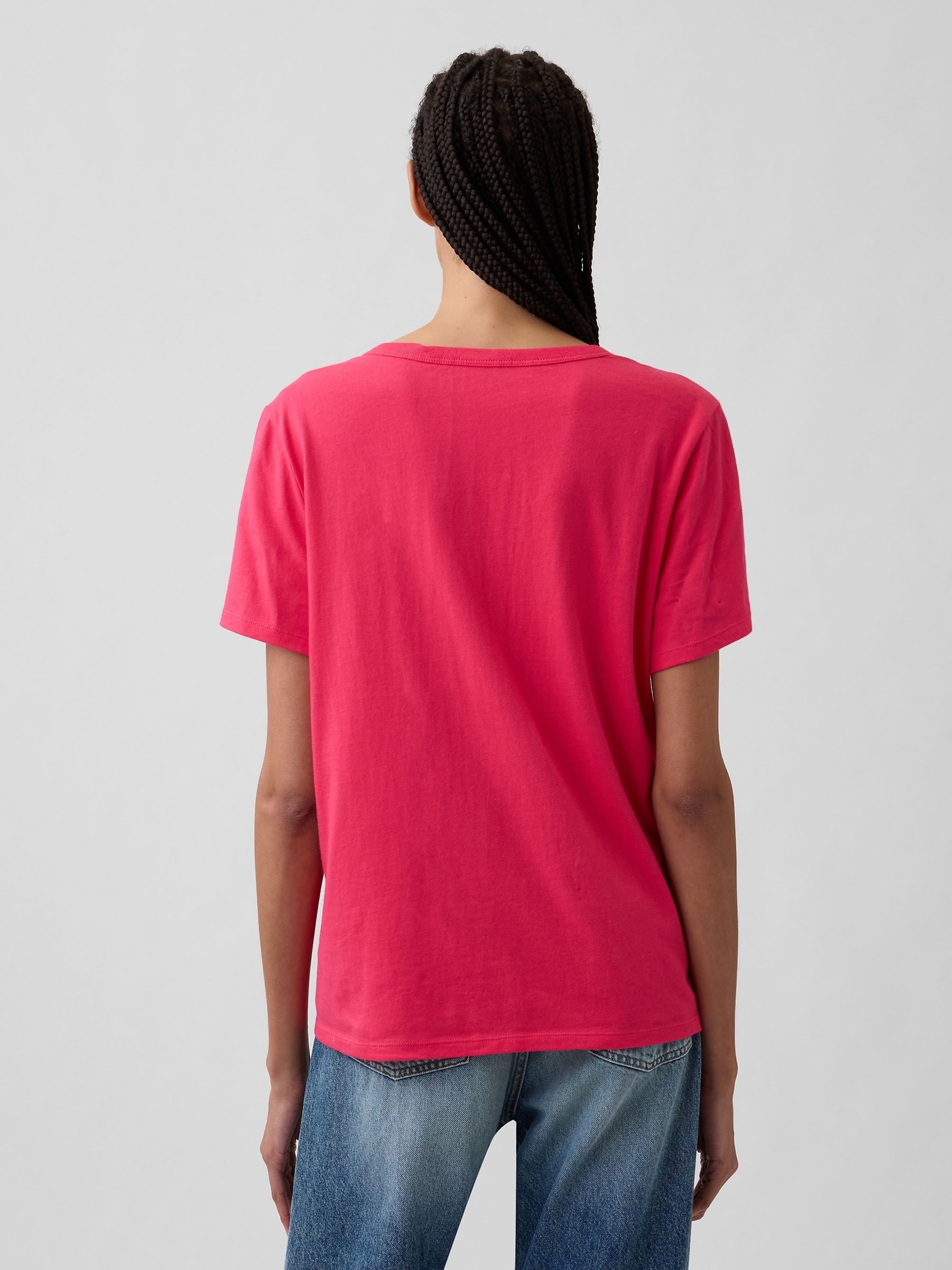 Pink Favourite V-Neck T-Shirt - Image 2 of 5 Pink Favourite V-Neck T-Shirt - Image 2 of 5
