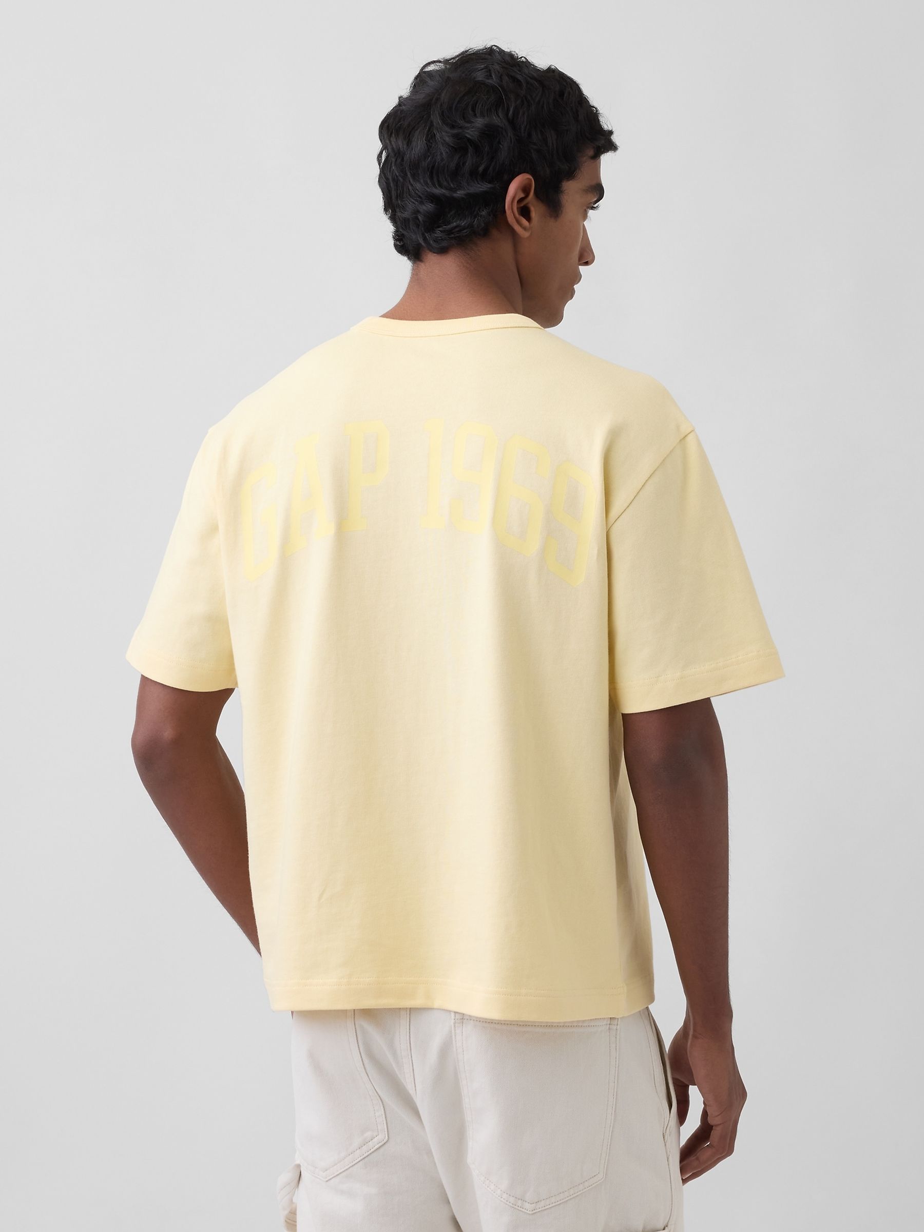 Yellow Heavyweight Relaxed 1969 Logo Boxy T-Shirt - Image 2 of 4
