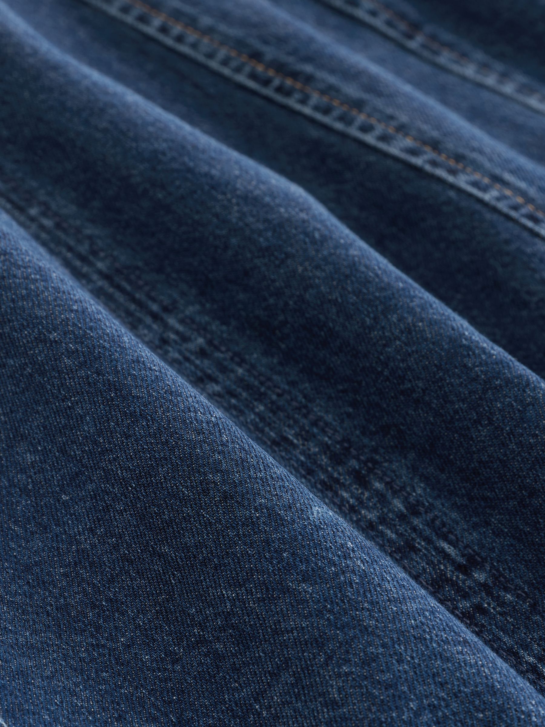 Dark Wash Denim Seamed Zip-Front Midi Dress - Image 7 of 8