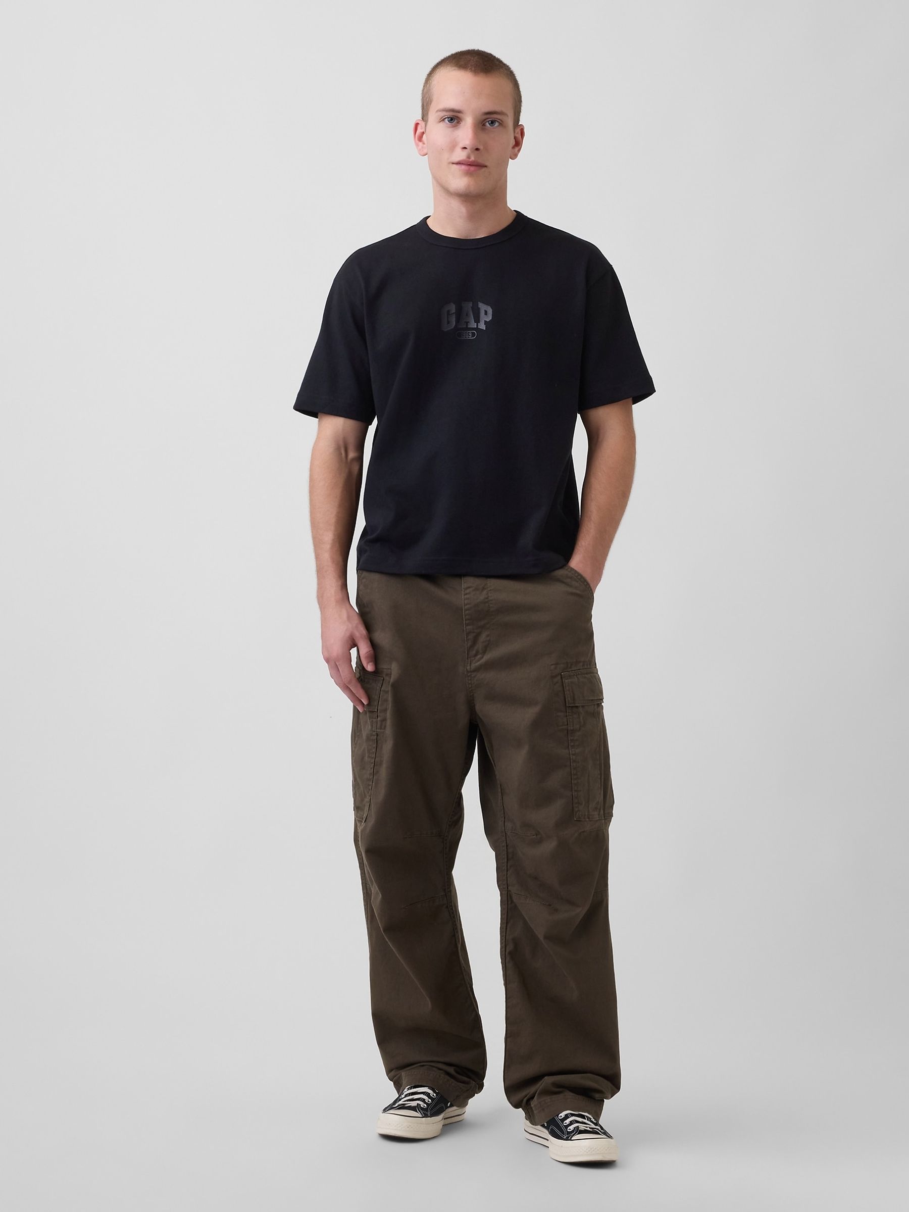 Black Heavyweight Relaxed 1969 Logo Boxy T-Shirt - Image 3 of 4