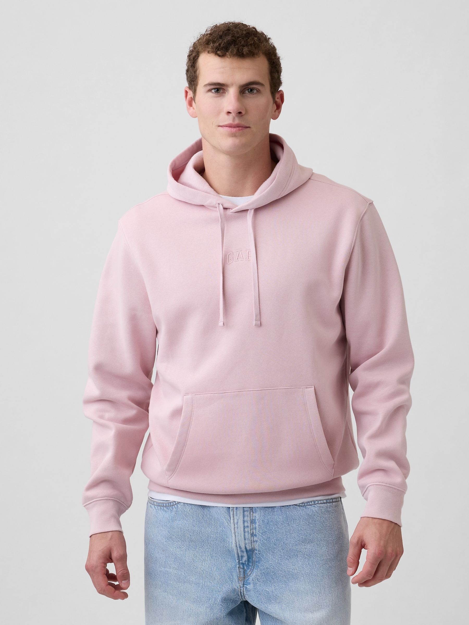 Pink Relaxed Mini-Logo Hoodie - Image 1 of 4 Pink Relaxed Mini-Logo Hoodie - Image 1 of 4