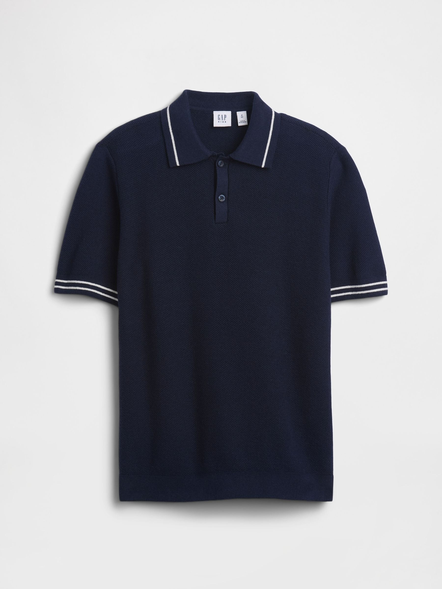 Navy Relaxed Knitted Polo Shirt - Image 2 of 4