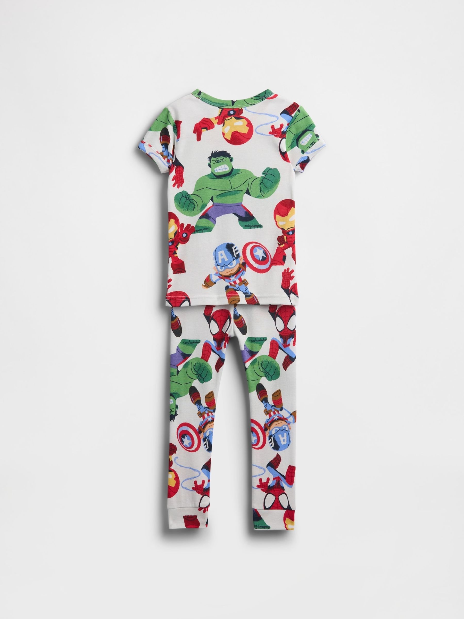 White The Avengers Marvel Brushed Cotton Pyjamas Set - Image 2 of 2