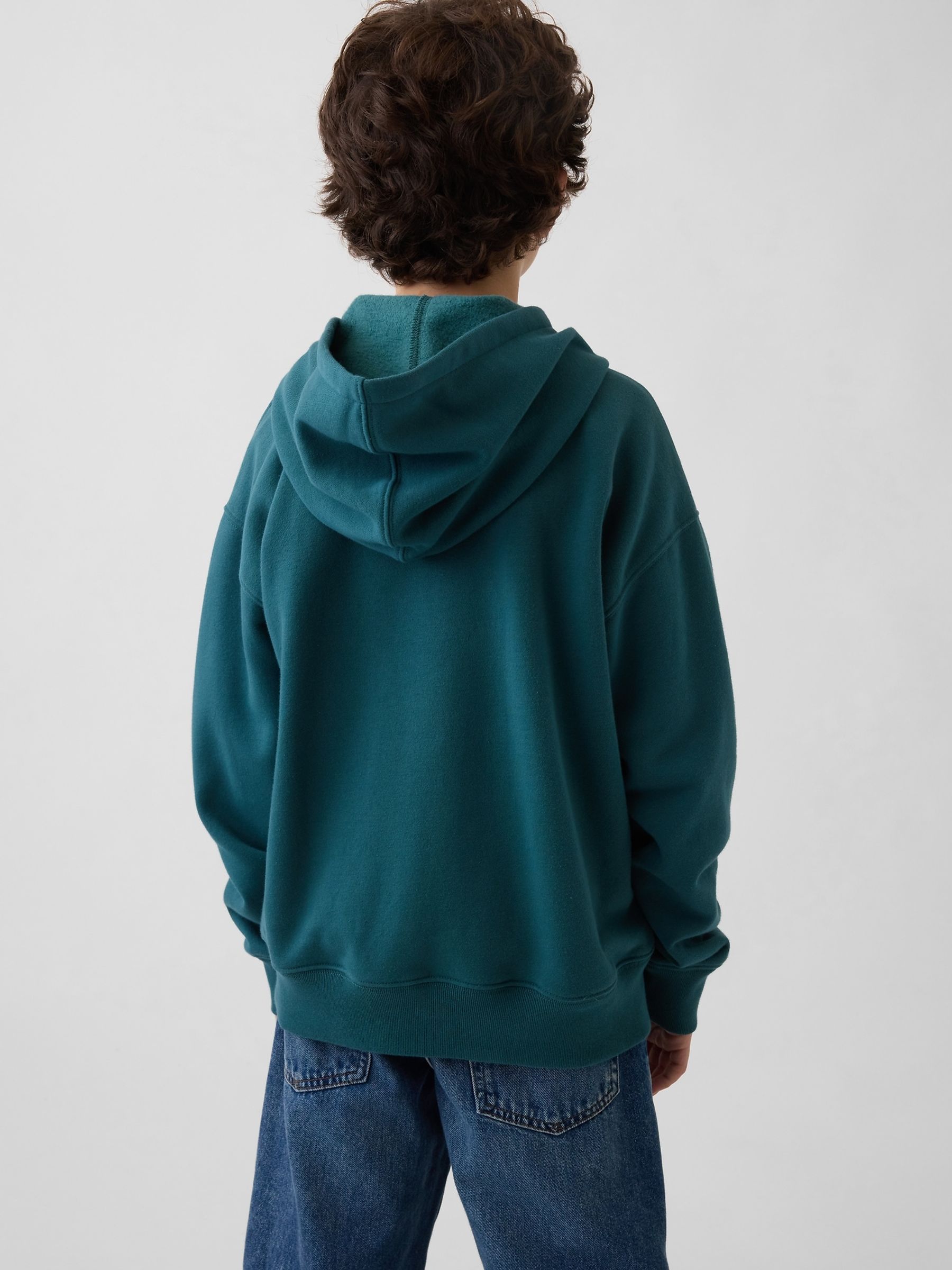 Green Relaxed Logo French Terry Zip Hoodie (4-13yrs) - Image 2 of 5