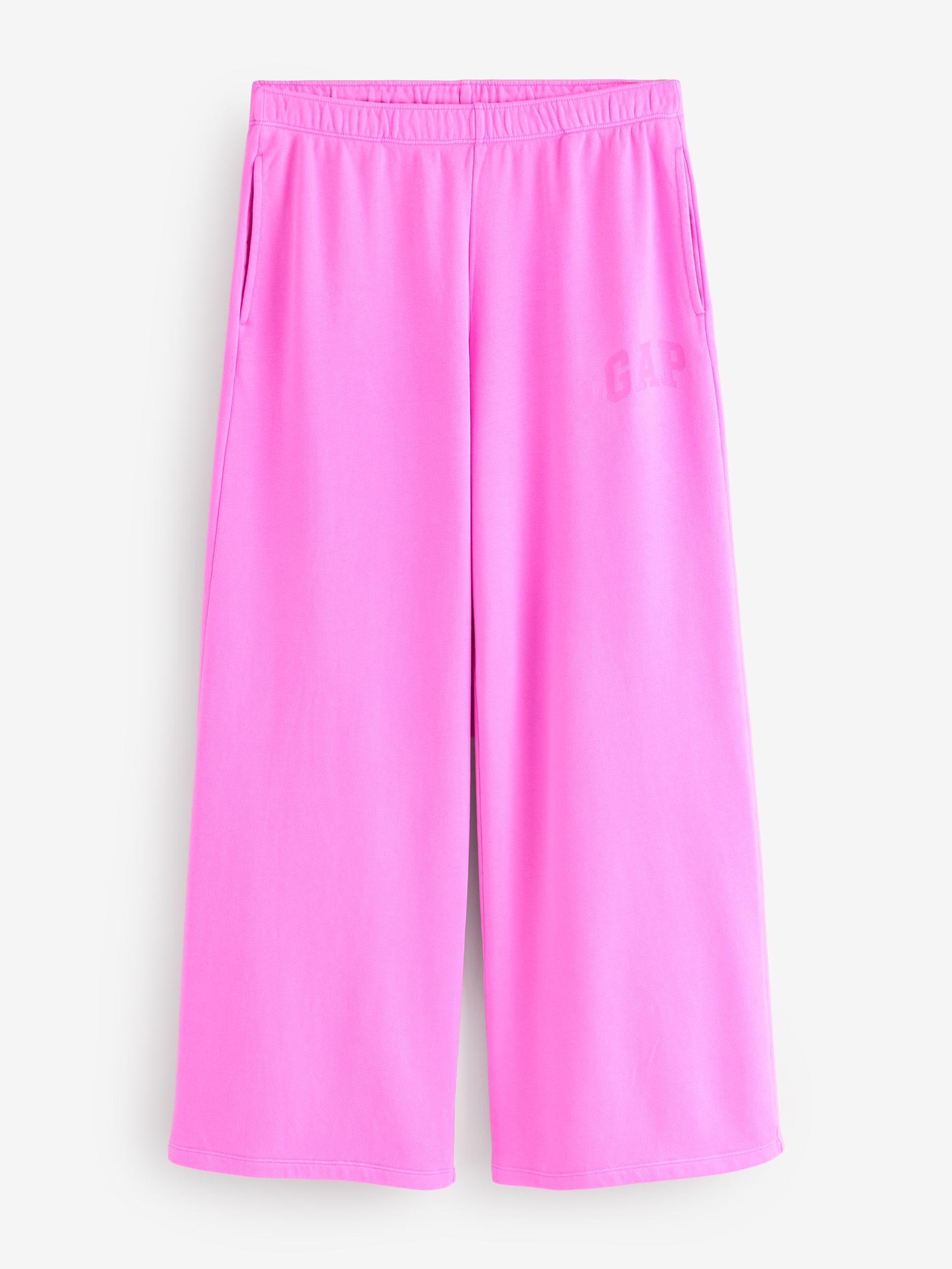 Pink Logo French Terry Wide Leg Joggers - Image 1 of 5