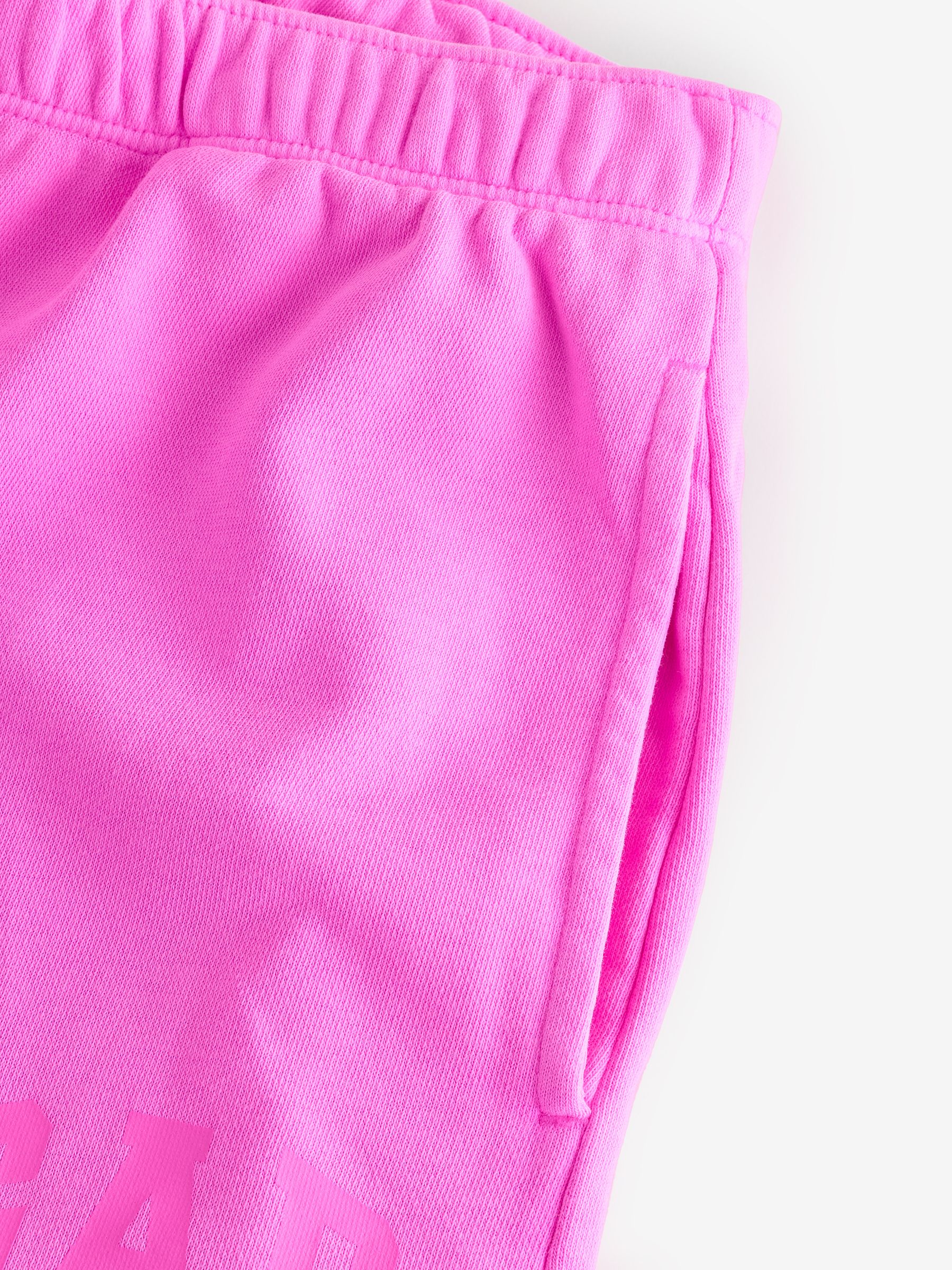 Pink Logo French Terry Wide Leg Joggers - Image 4 of 5
