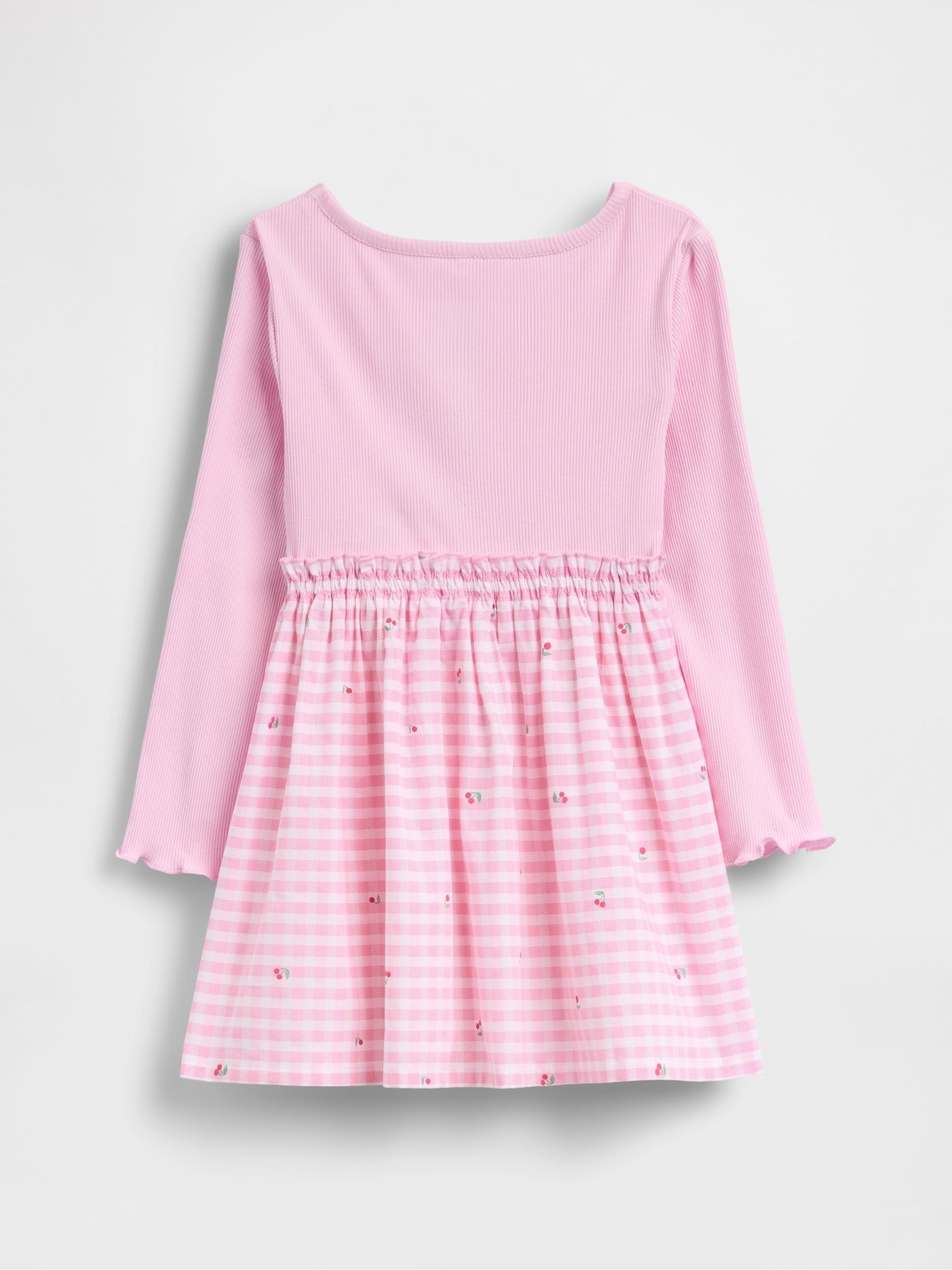 Pink Cherry Mixed Media Dress - Image 3 of 3