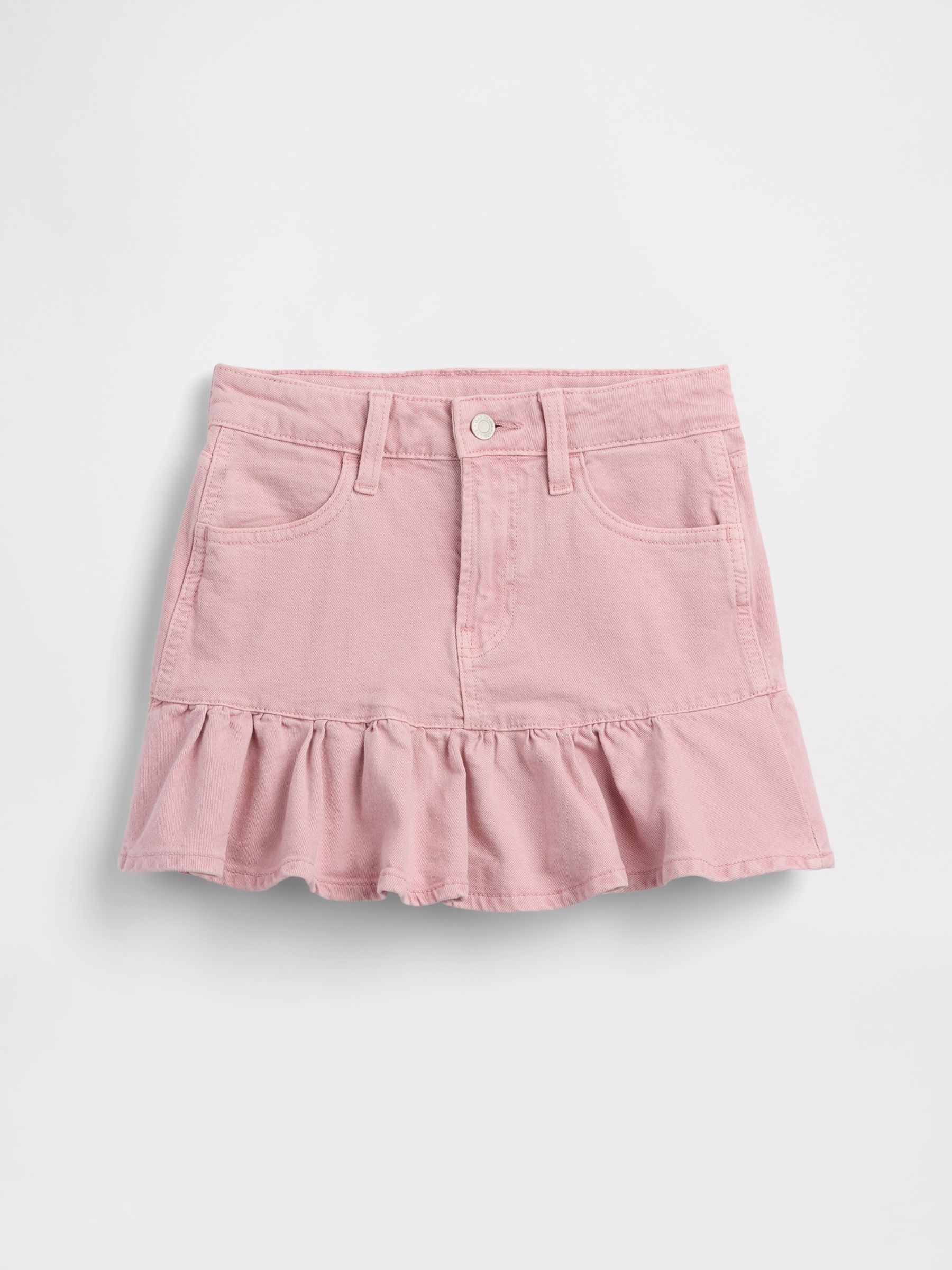 Pink Denim Ruffle Skirt - Image 3 of 4