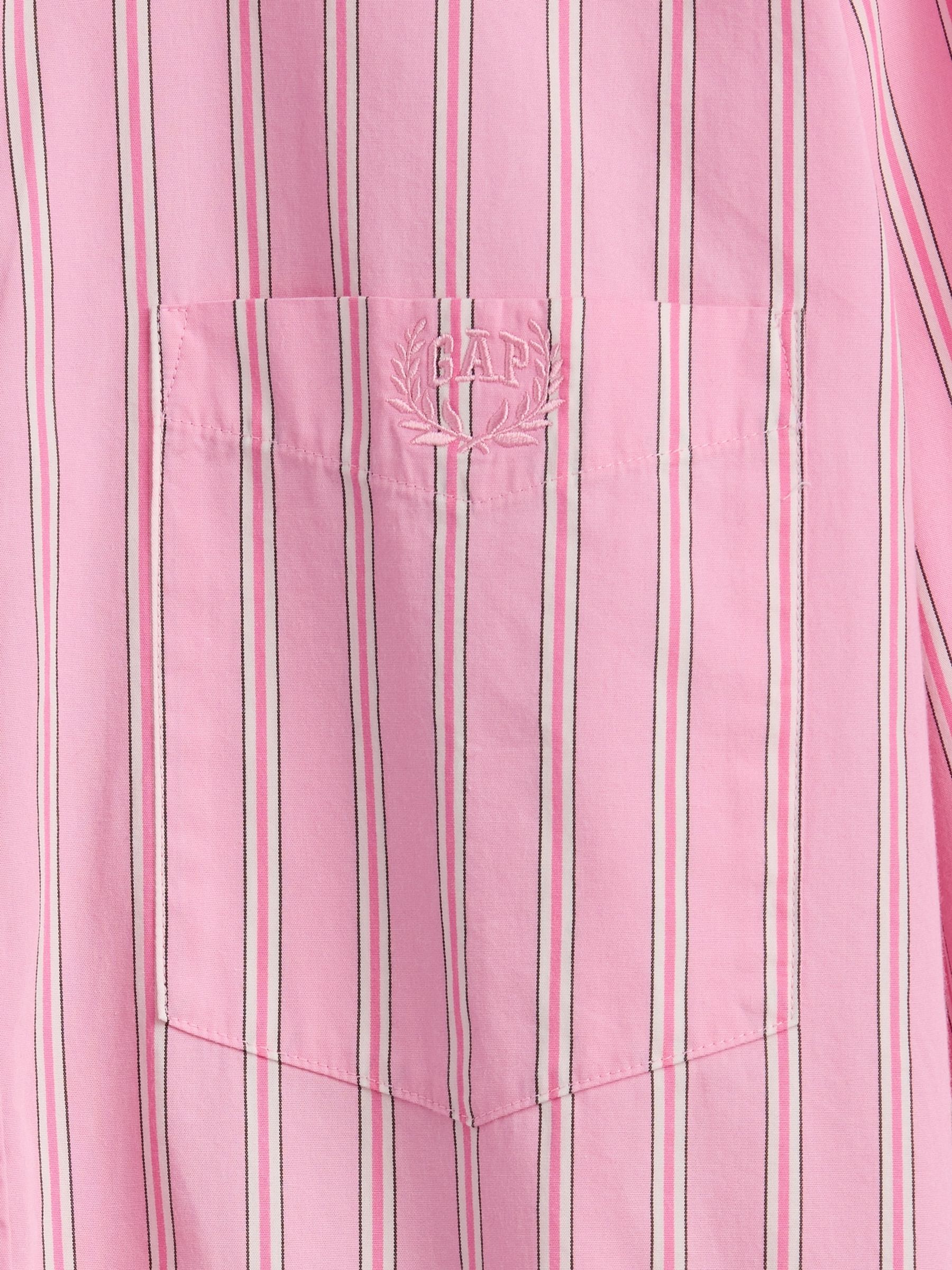 Pink Stripe Cotton Poplin Big Shirt - Image 5 of 5