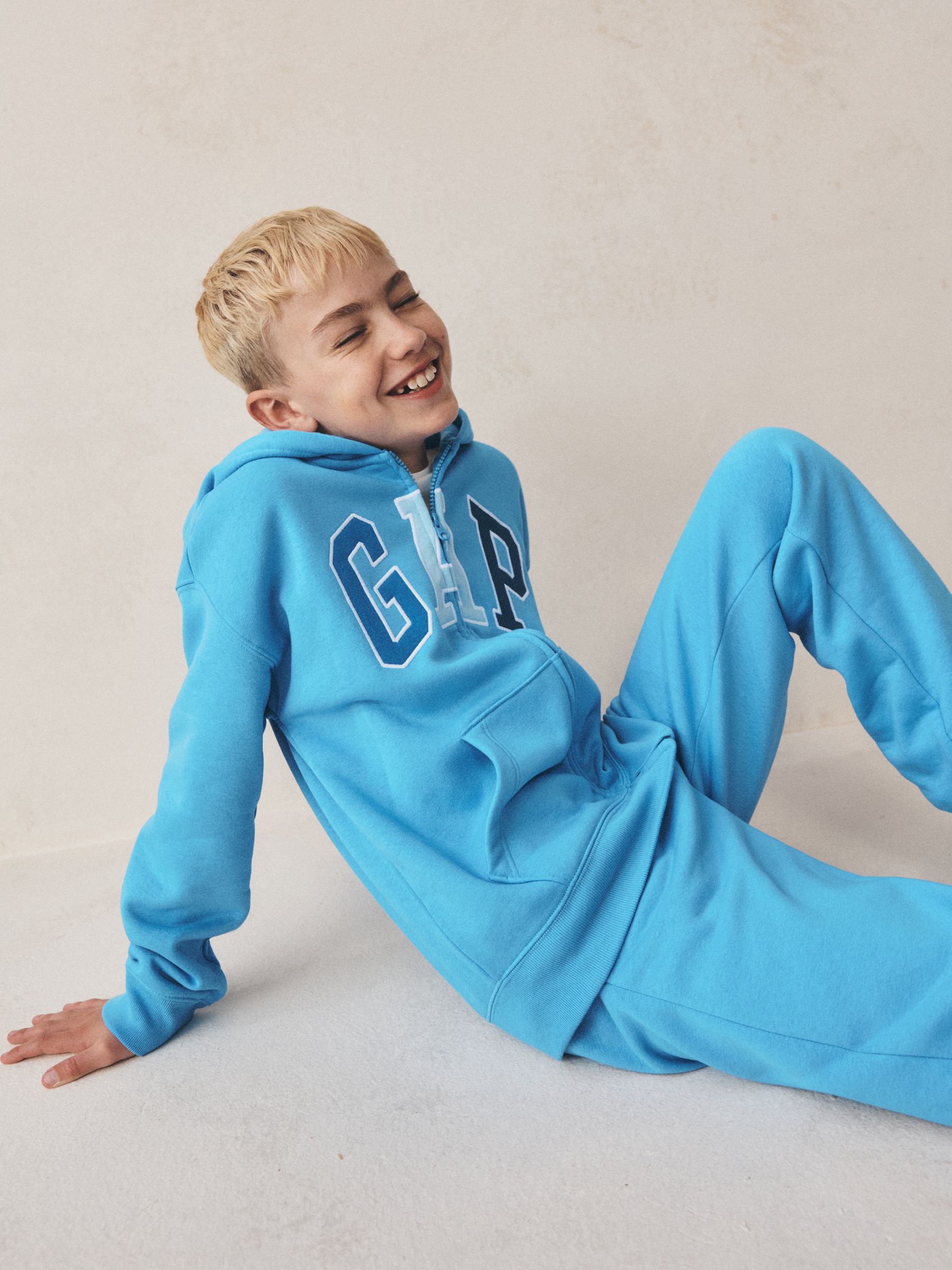 Blue Relaxed Logo French Terry Zip Hoodie - Image 5 of 10