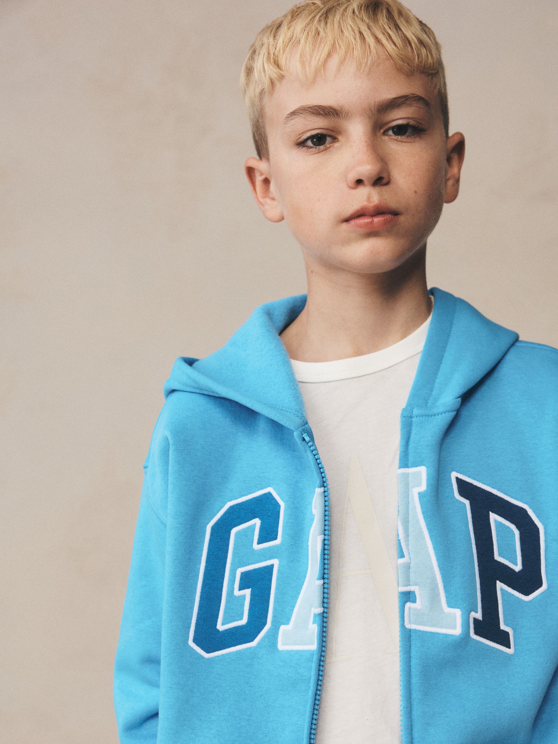 Blue Relaxed Logo French Terry Zip Hoodie - Image 6 of 10