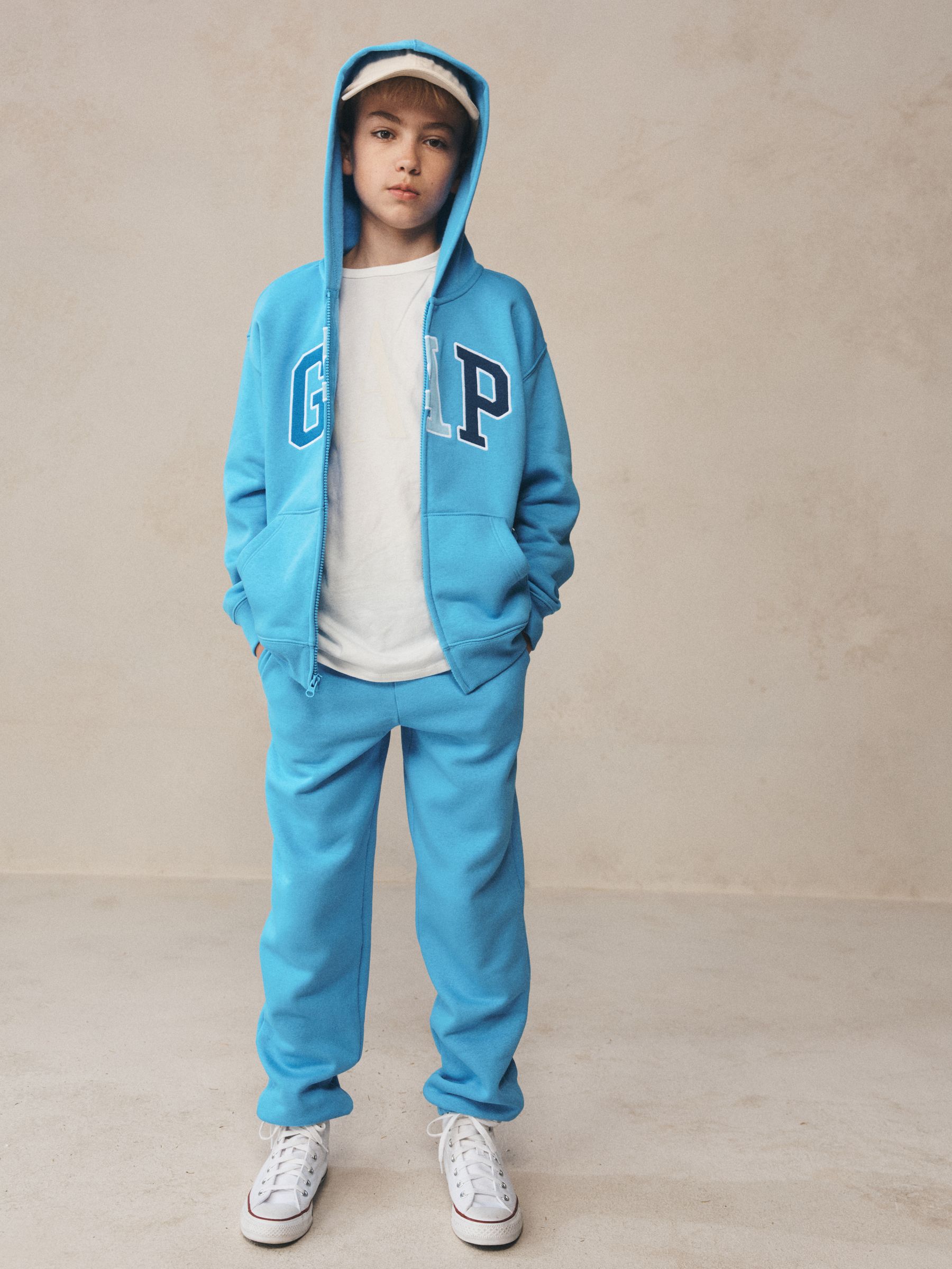 Blue Relaxed Logo French Terry Zip Hoodie - Image 7 of 10