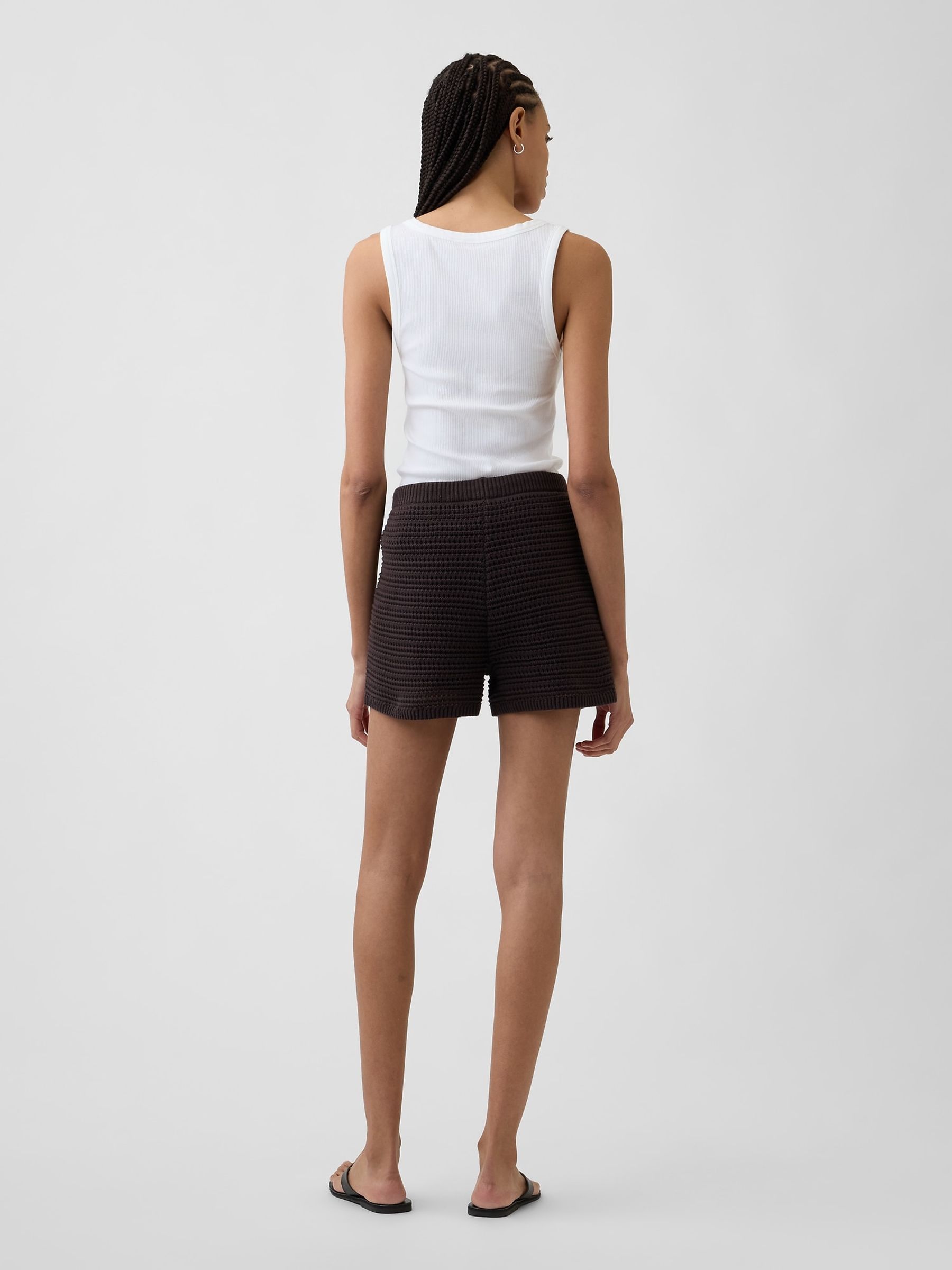 Brown Crochet Easy Shorts - Image 2 of 5