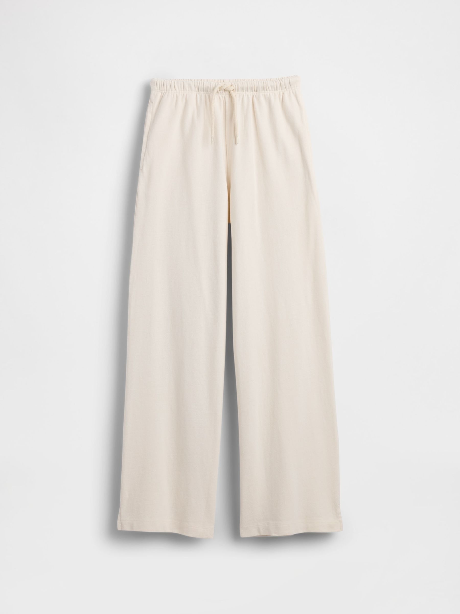 Cream Relaxed Wide-Leg Trousers (4-13yrs) - Image 1 of 2