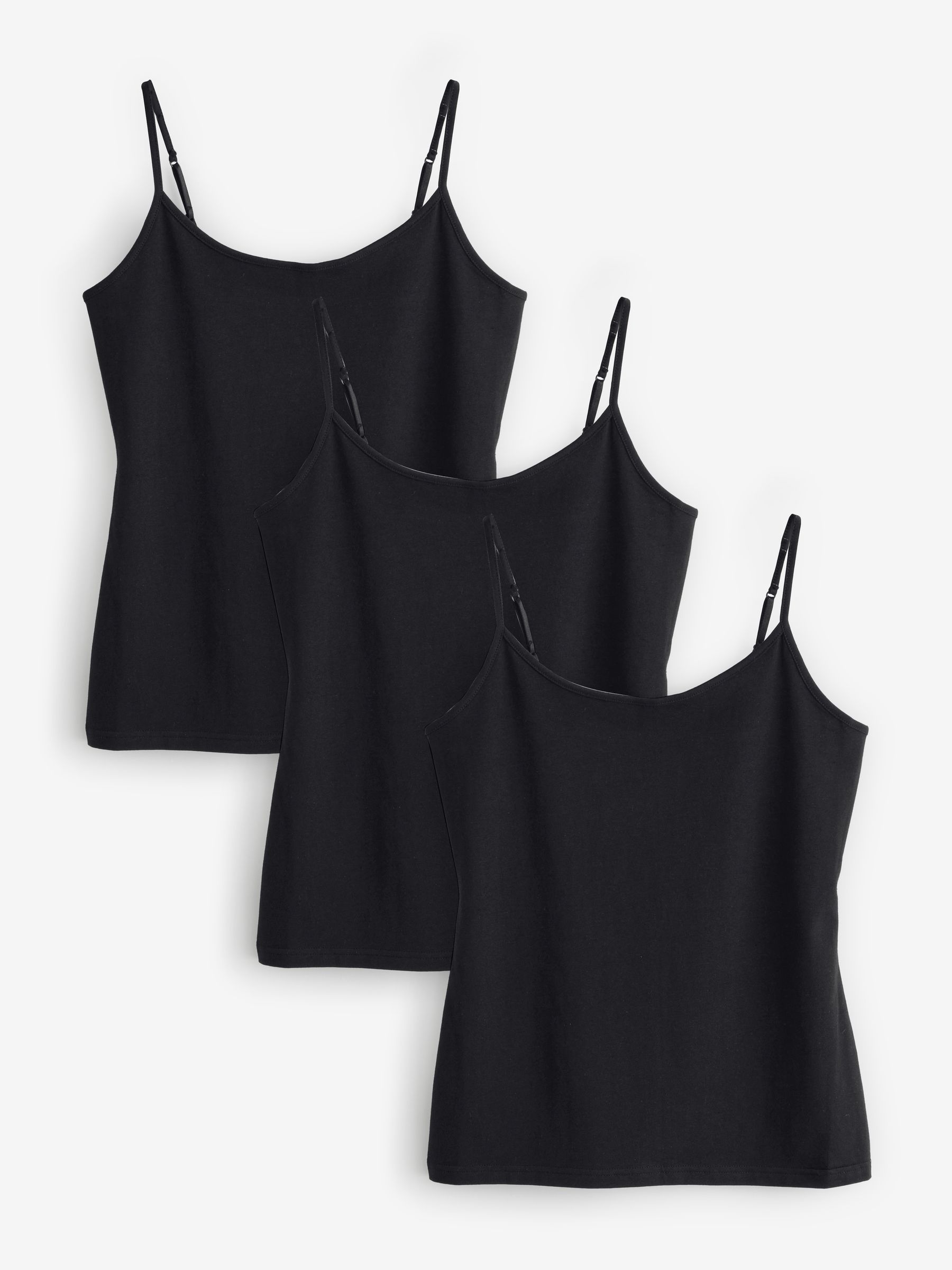 Black Stretch Jersey Cami (3-Pack) - Image 1 of 6