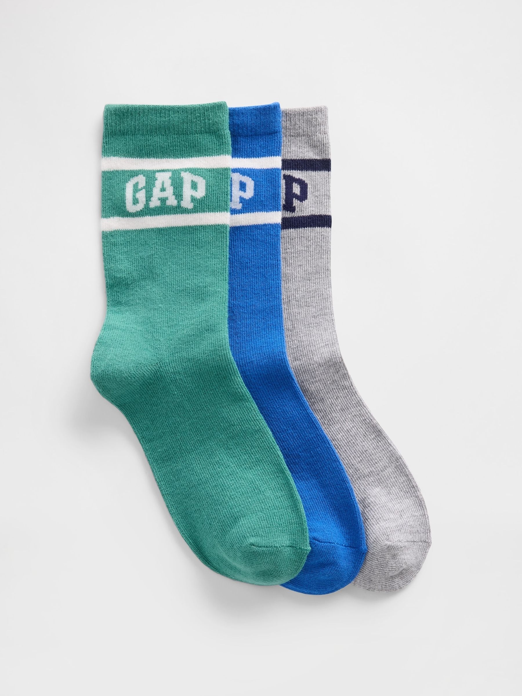 Grey Logo Crew Socks 3 Pack - Image 1 of 1