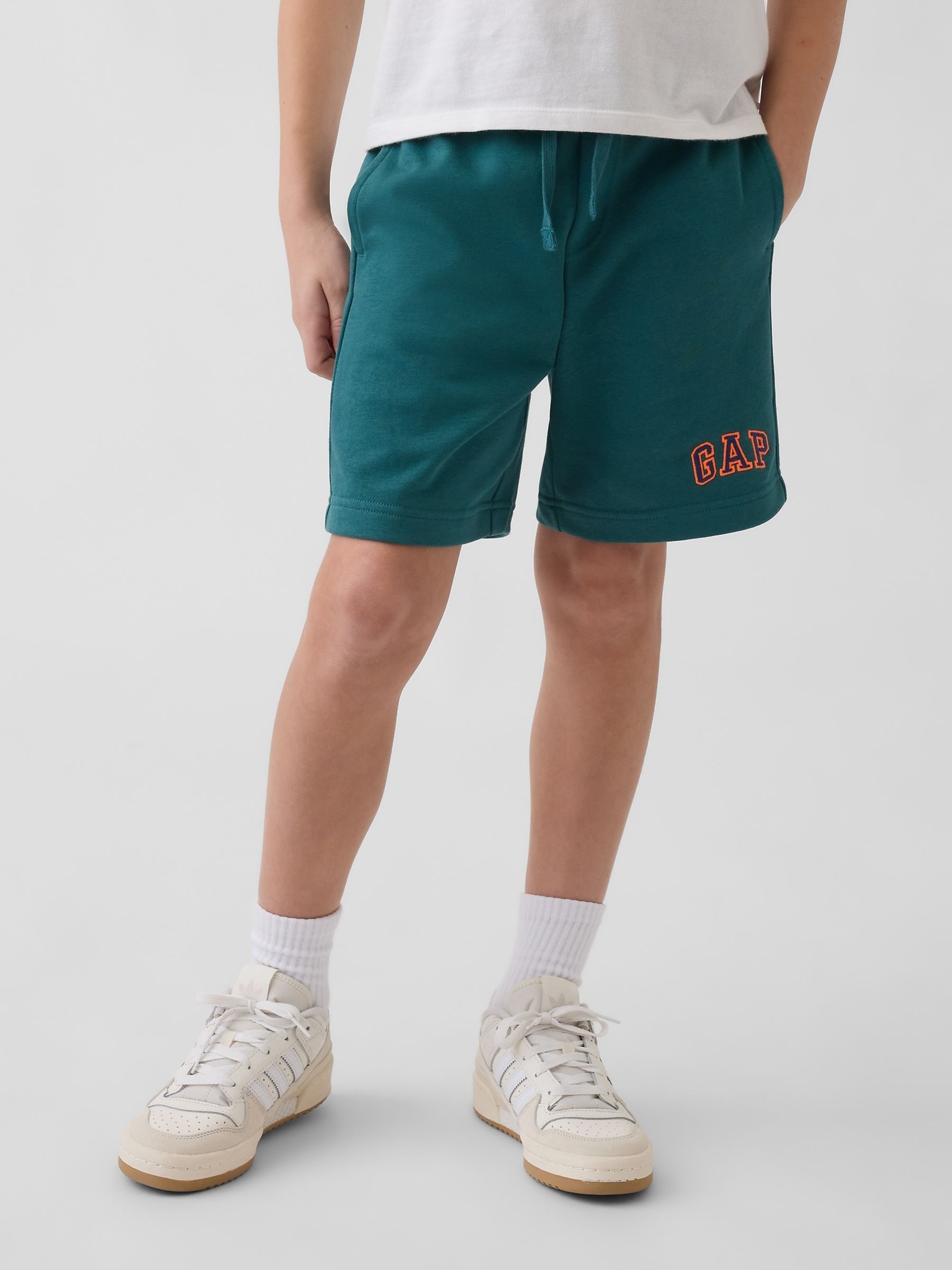 Green Relaxed Logo French Terry Pull On Shorts - Image 1 of 5 Green Relaxed Logo French Terry Pull On Shorts - Image 1 of 5