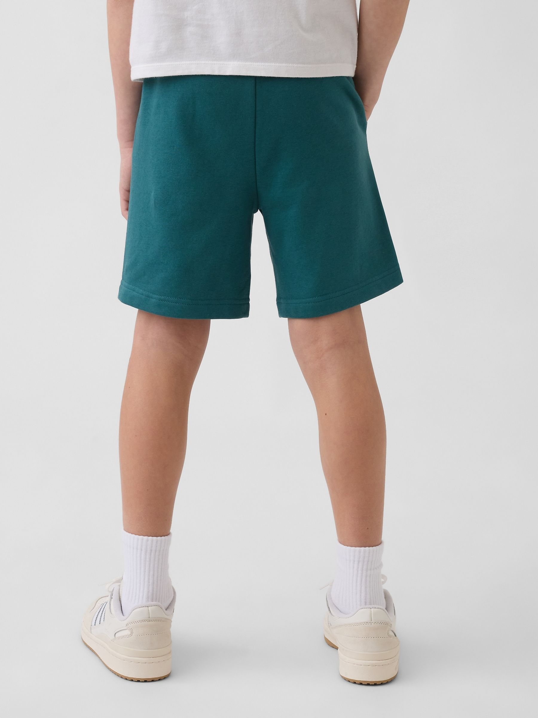 Green Relaxed Logo French Terry Pull On Shorts - Image 2 of 5