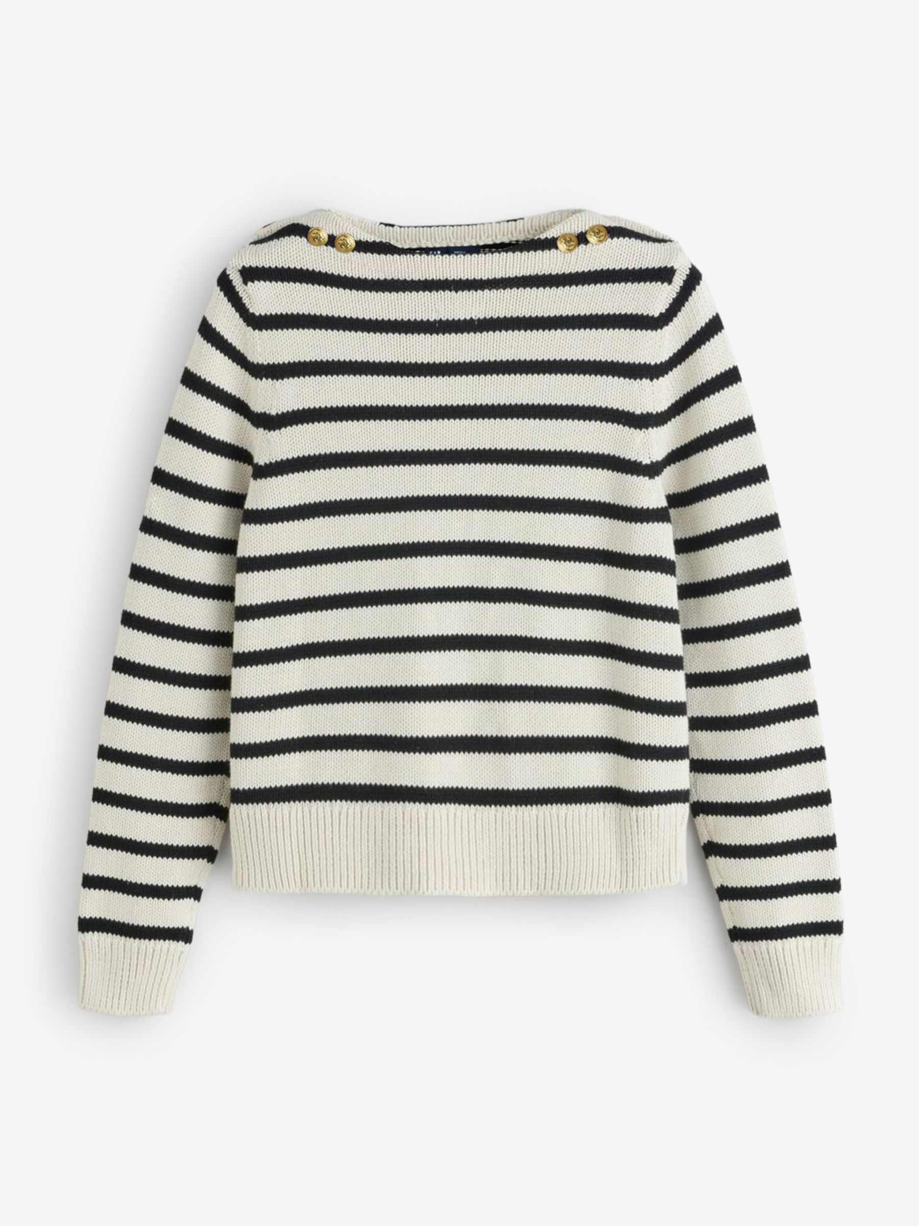 Black Stripe Relaxed Boatneck Jumper - Image 1 of 4