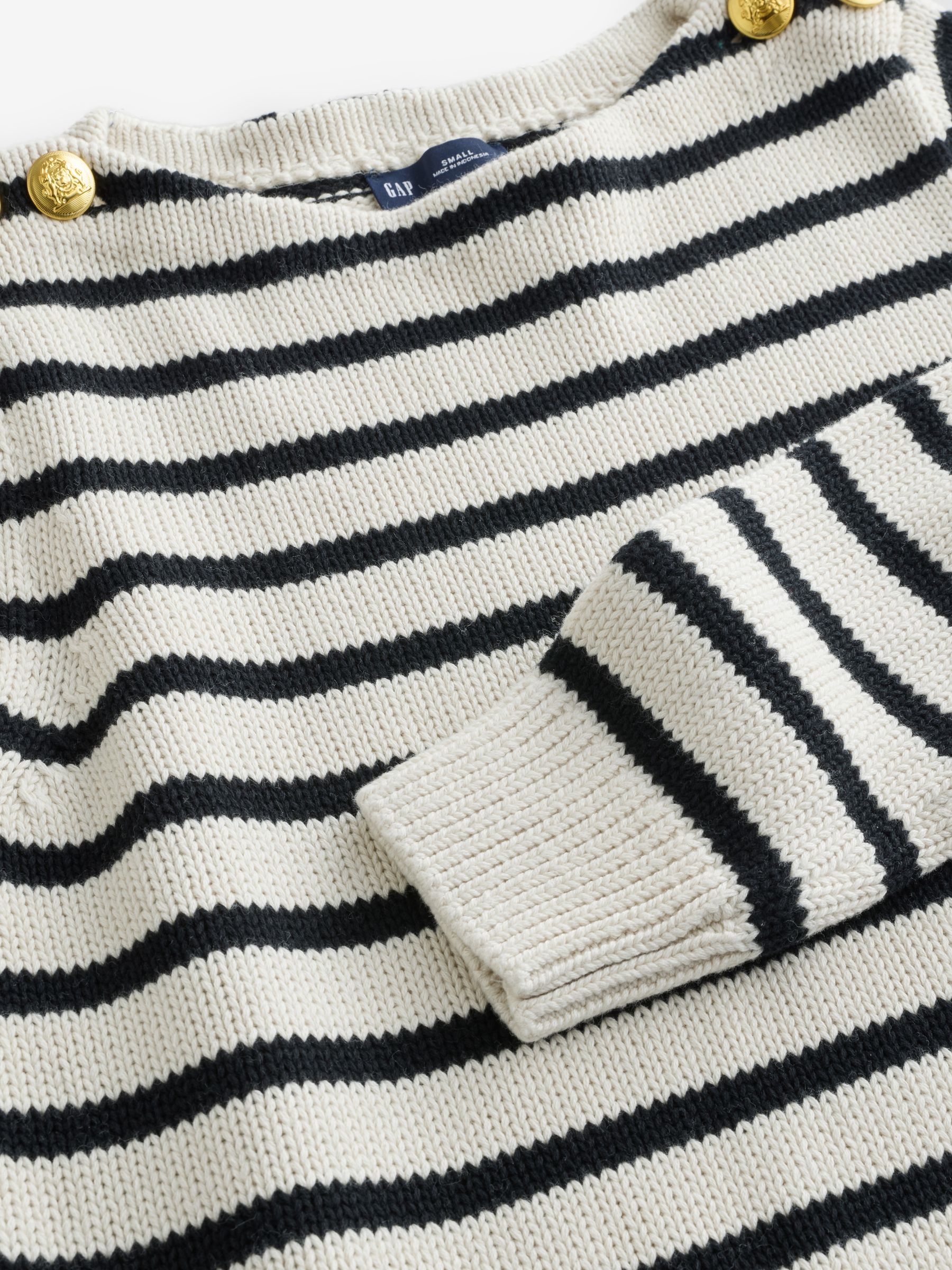 Black Stripe Relaxed Boatneck Jumper - Image 3 of 4