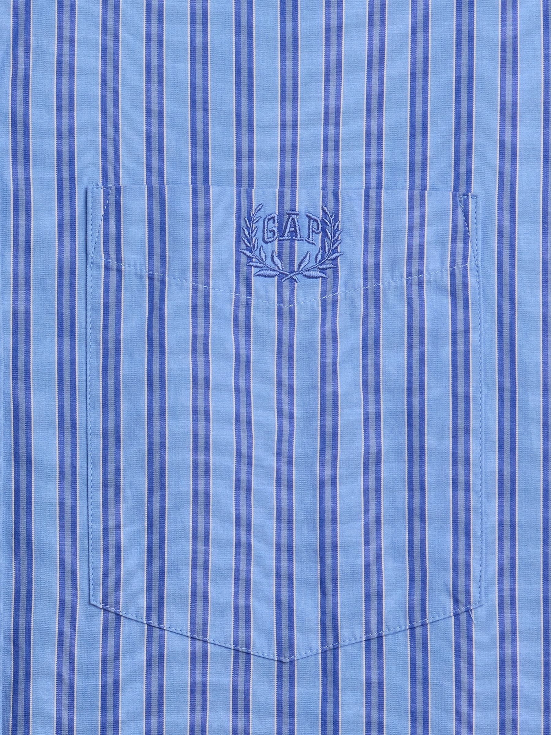 Blue Stripe Cotton Poplin Big Shirt - Image 5 of 5