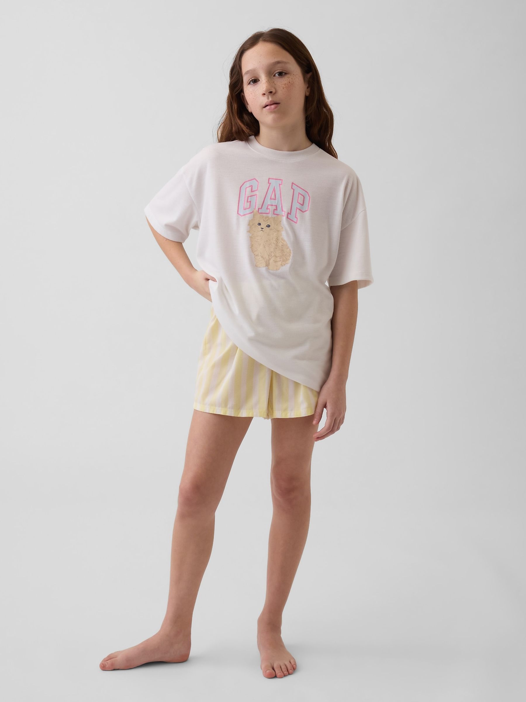 Yellow stripe Poplin pyjama Boxer Shorts - Image 1 of 4