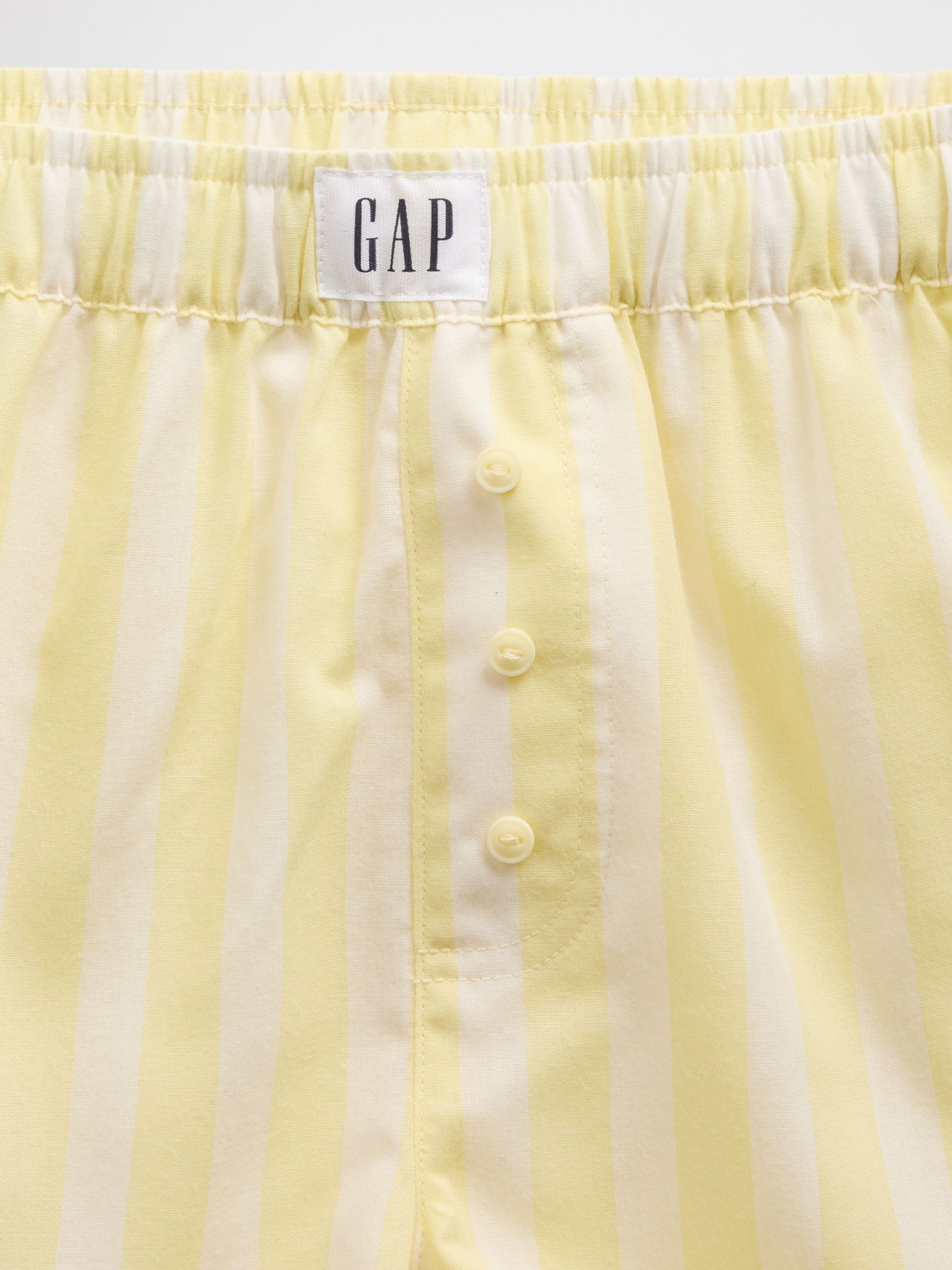 Yellow stripe Poplin pyjama Boxer Shorts - Image 4 of 4