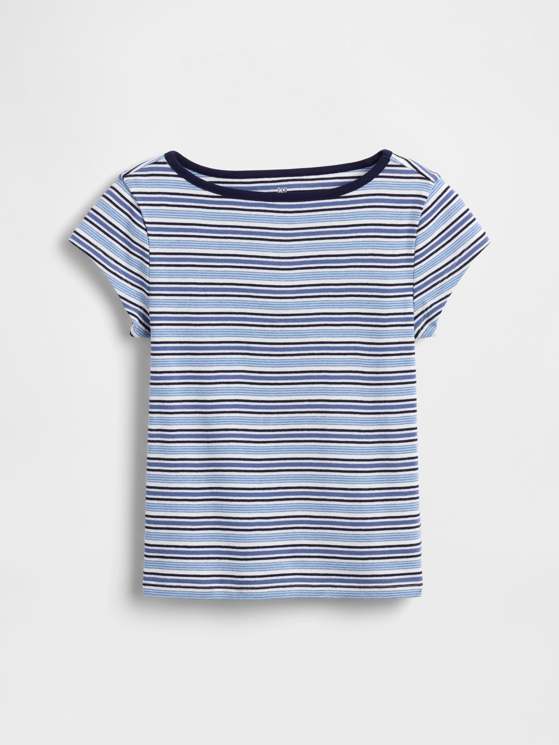 Blue stripe Cap-Sleeve Fitted T-Shirt - Image 3 of 4