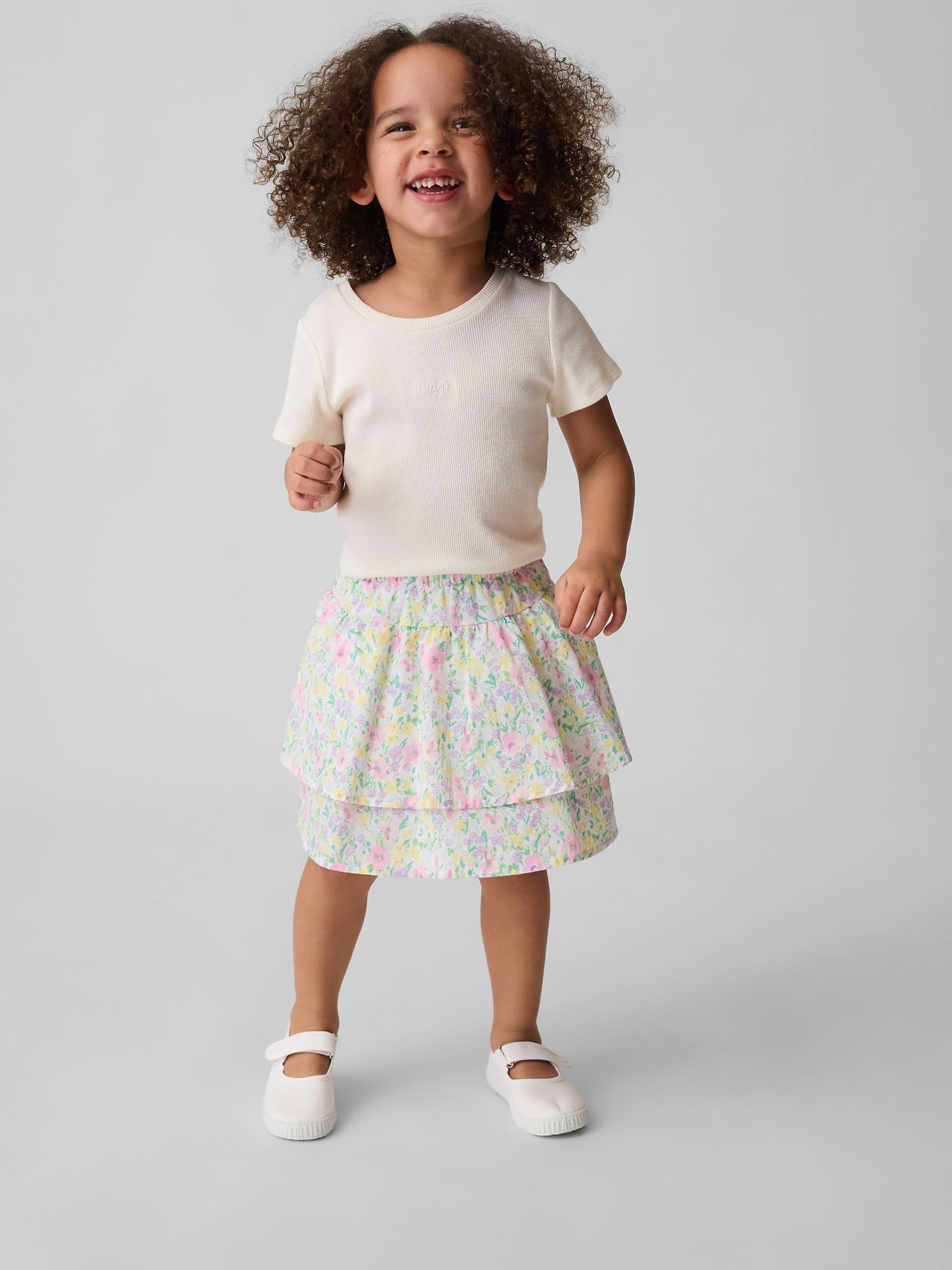 Cream Double Ruffle Skort (6mths-5yrs) - Image 1 of 4