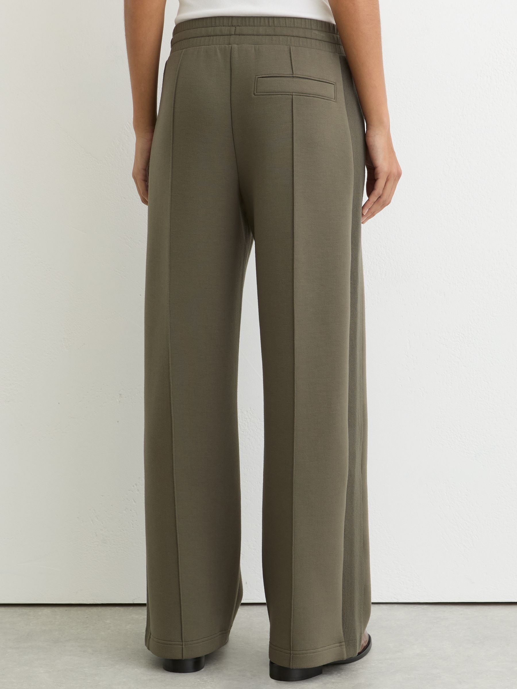 Premium Interlock Wide-Leg Joggers in Khaki Green - Image 5 of 6