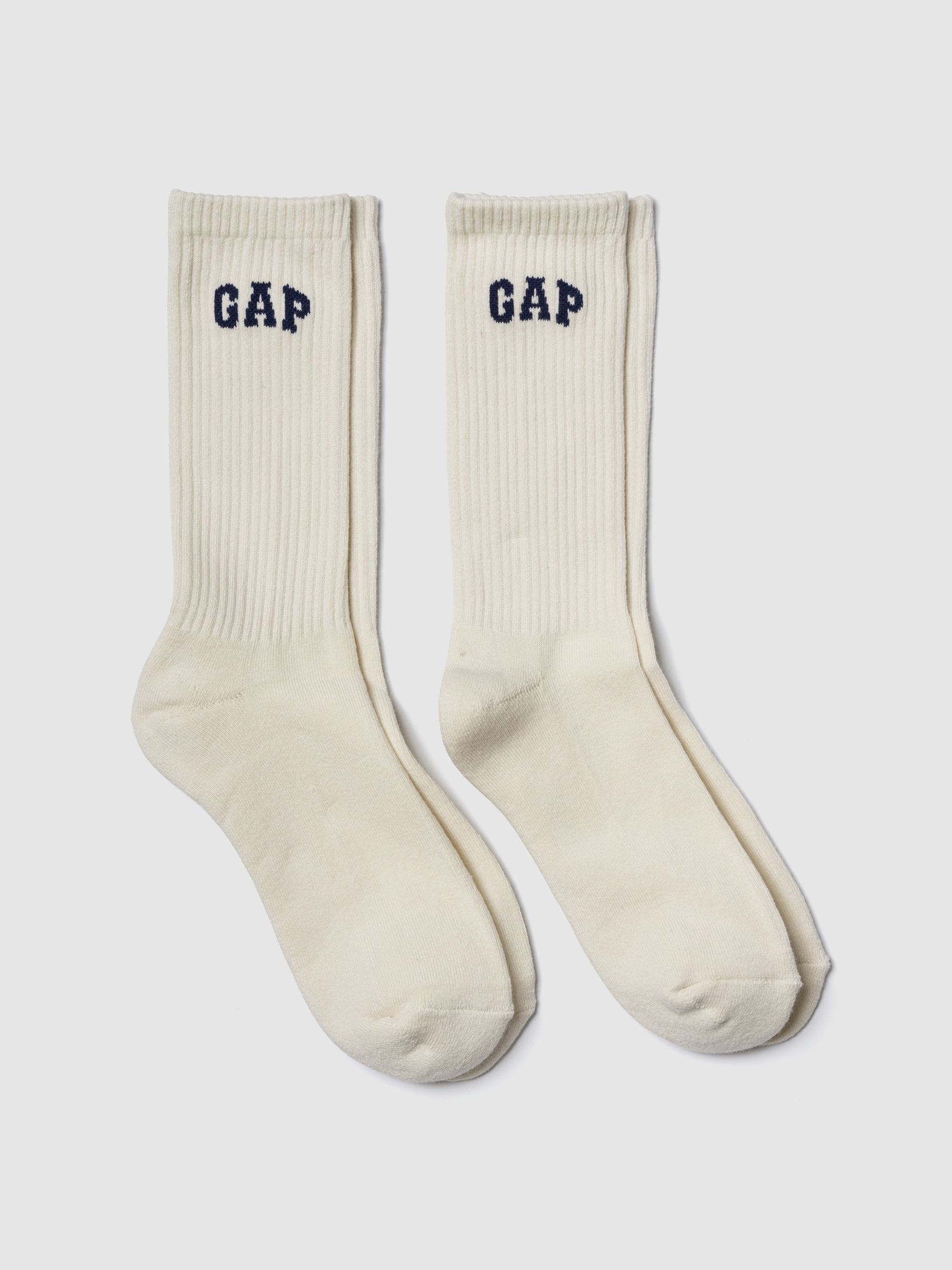 Cream Yoga Crew Socks 2 Pack - Image 1 of 1