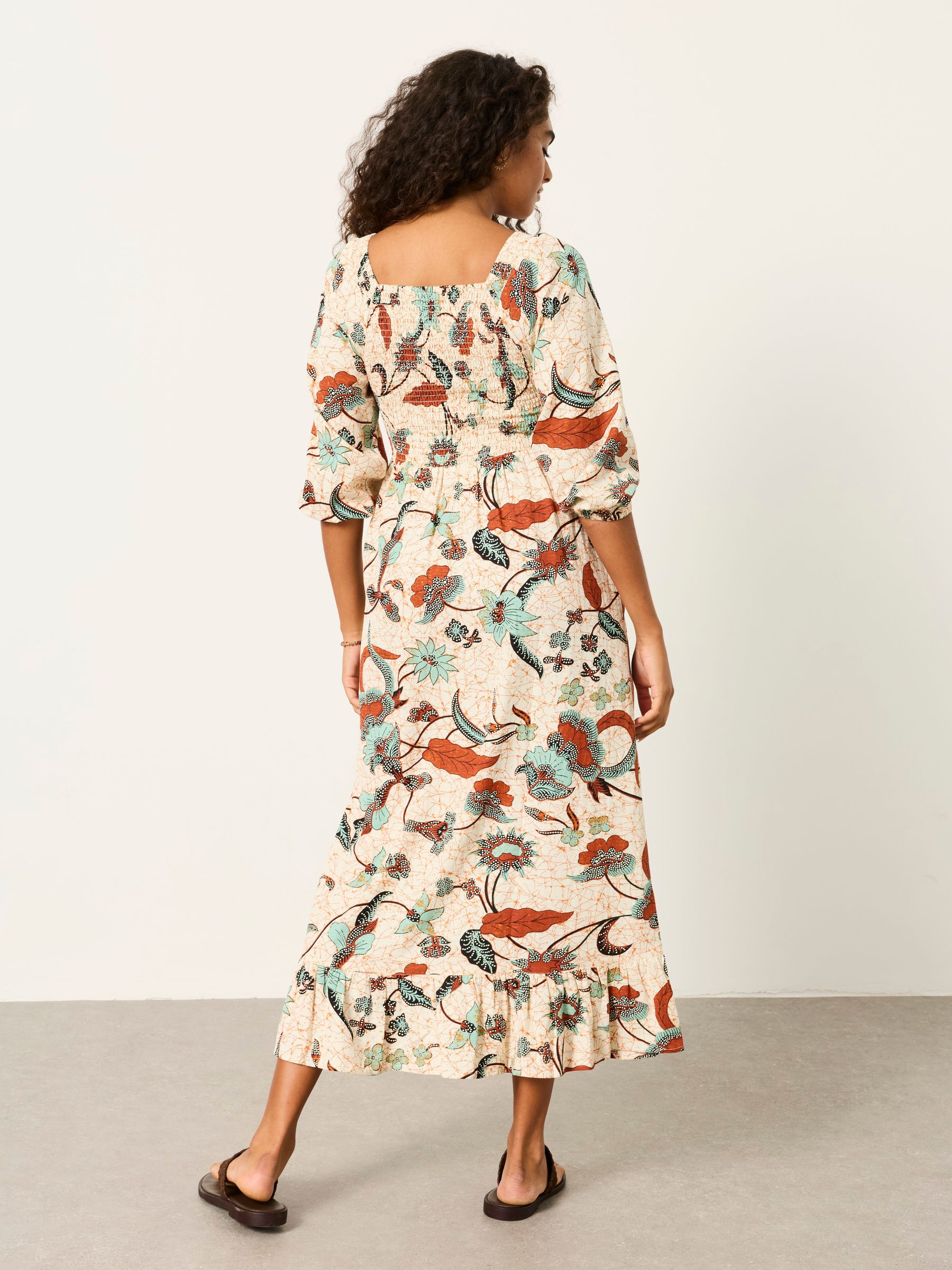 Adele Ivory Batik Petite Midi Dress - Image 2 of 6